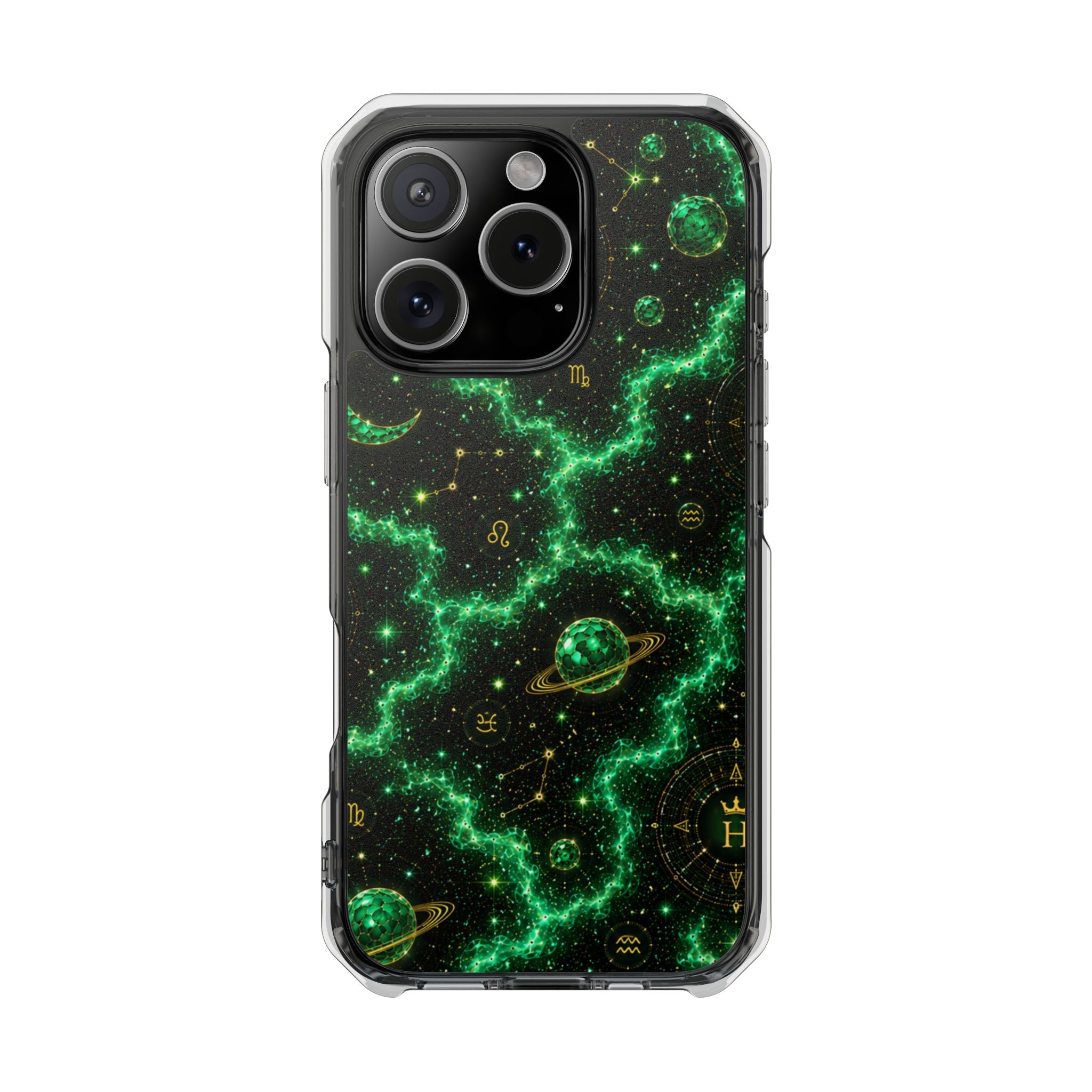 Taurus Emerald Birthstone Phone Case — Clear Magnetic Impact-Resistant