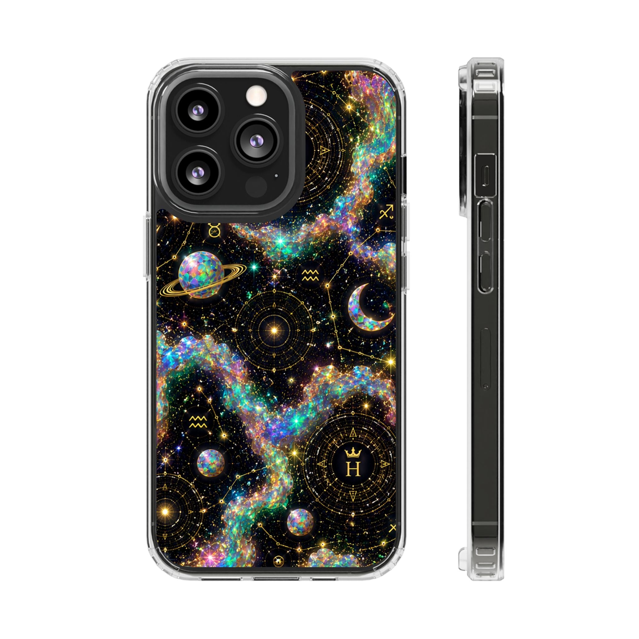 Libra Opal Birthstone Phone Case — Clear Magnetic Impact-Resistant