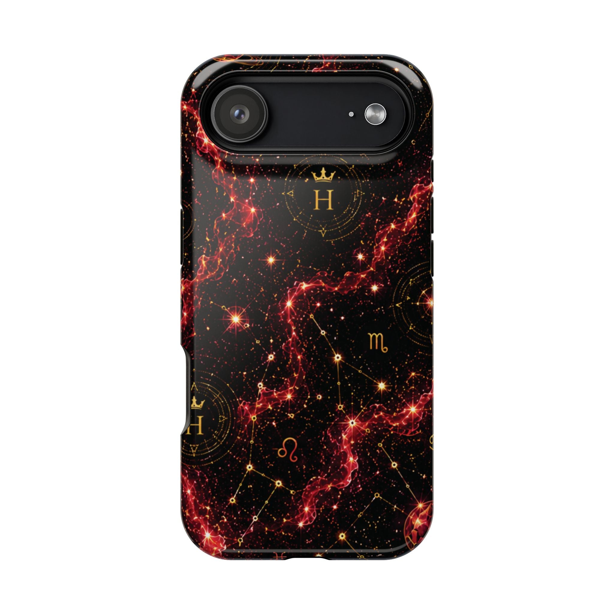 Capricorn Garnet Birthstone Phone Case — Black Magnetic Impact-Resistant