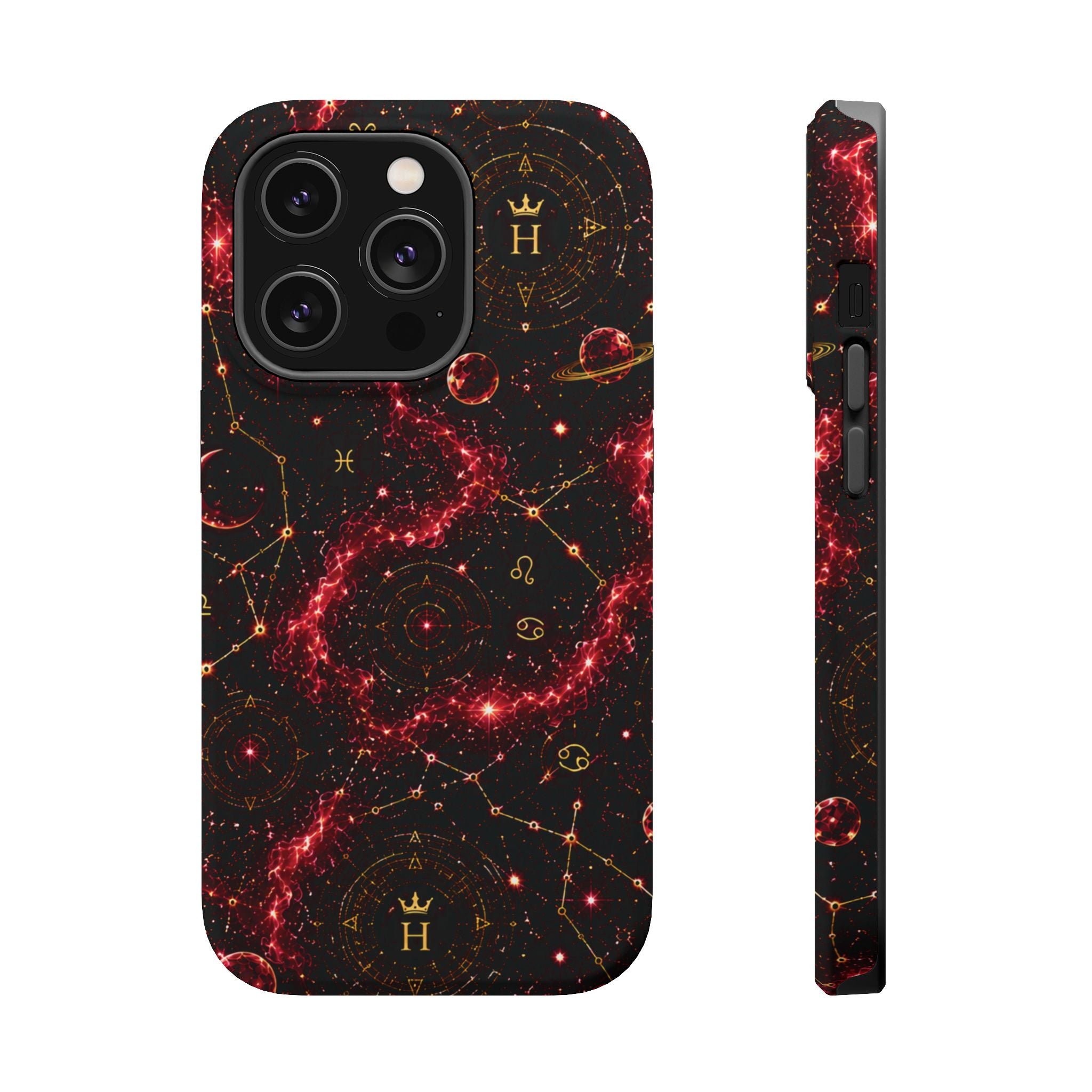 Cancer Ruby Birthstone Phone Case — Black Magnetic Impact-Resistant