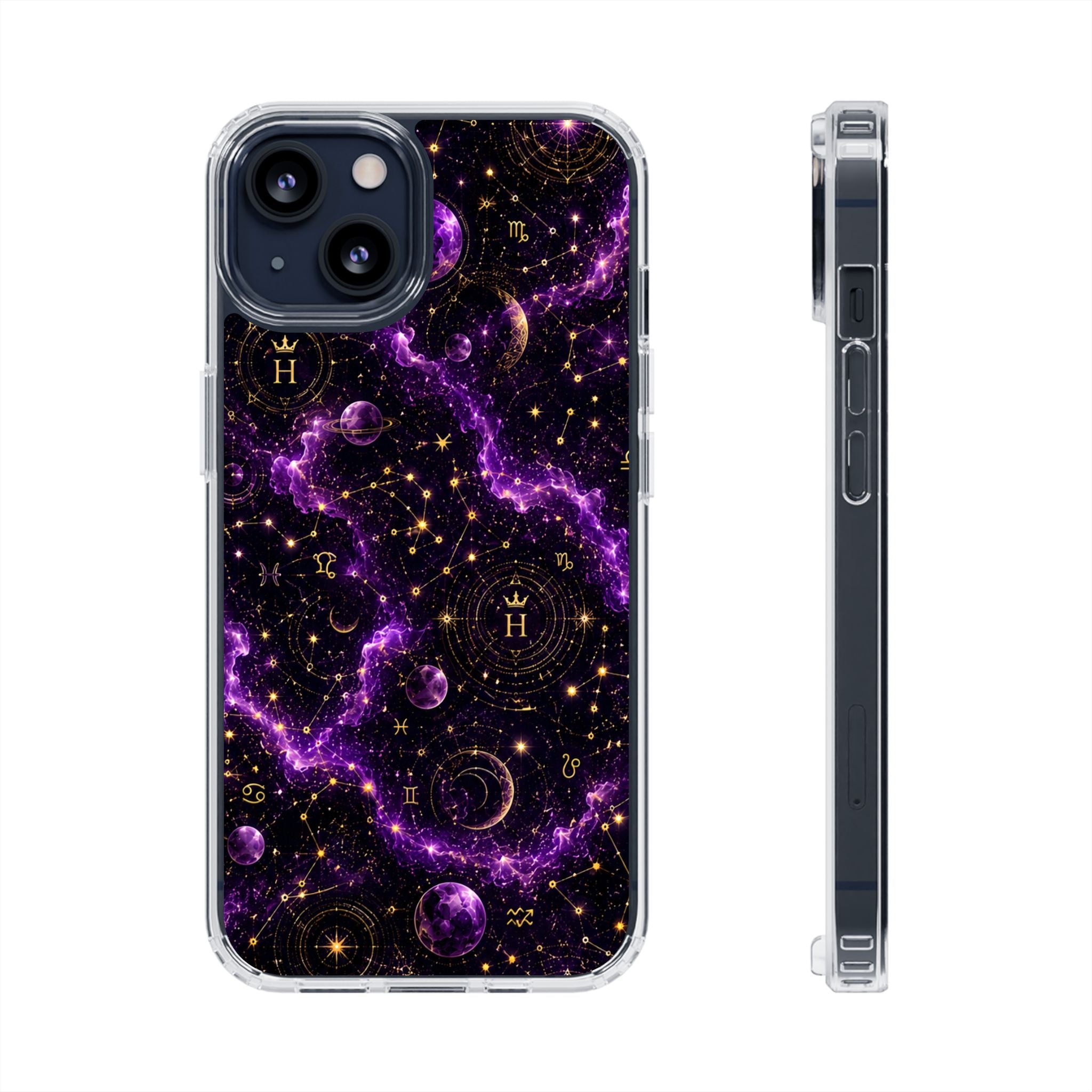 Aquarius Amethyst Birthstone Phone Case — Clear Magnetic Impact-Resistant