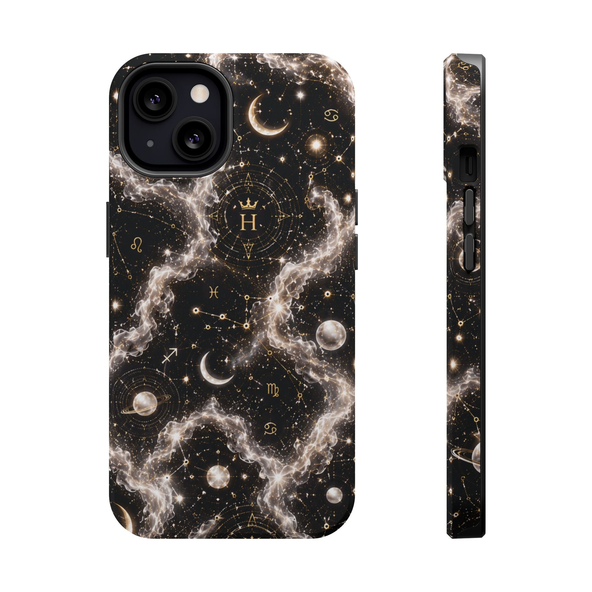 Gemini Pearl Birthstone Phone Case — Black Magnetic Impact-Resistant