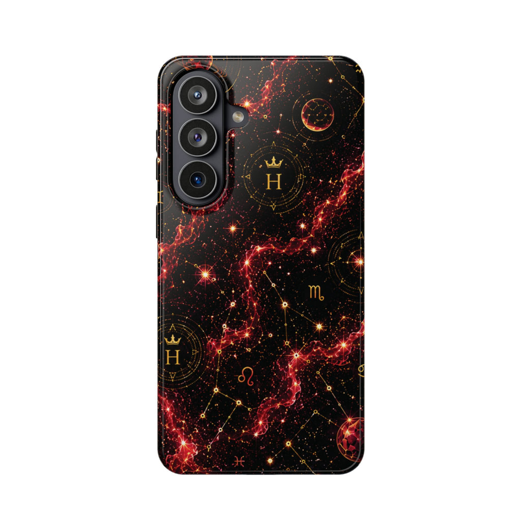 Capricorn Garnet Birthstone Phone Case — Black Magnetic Impact-Resistant