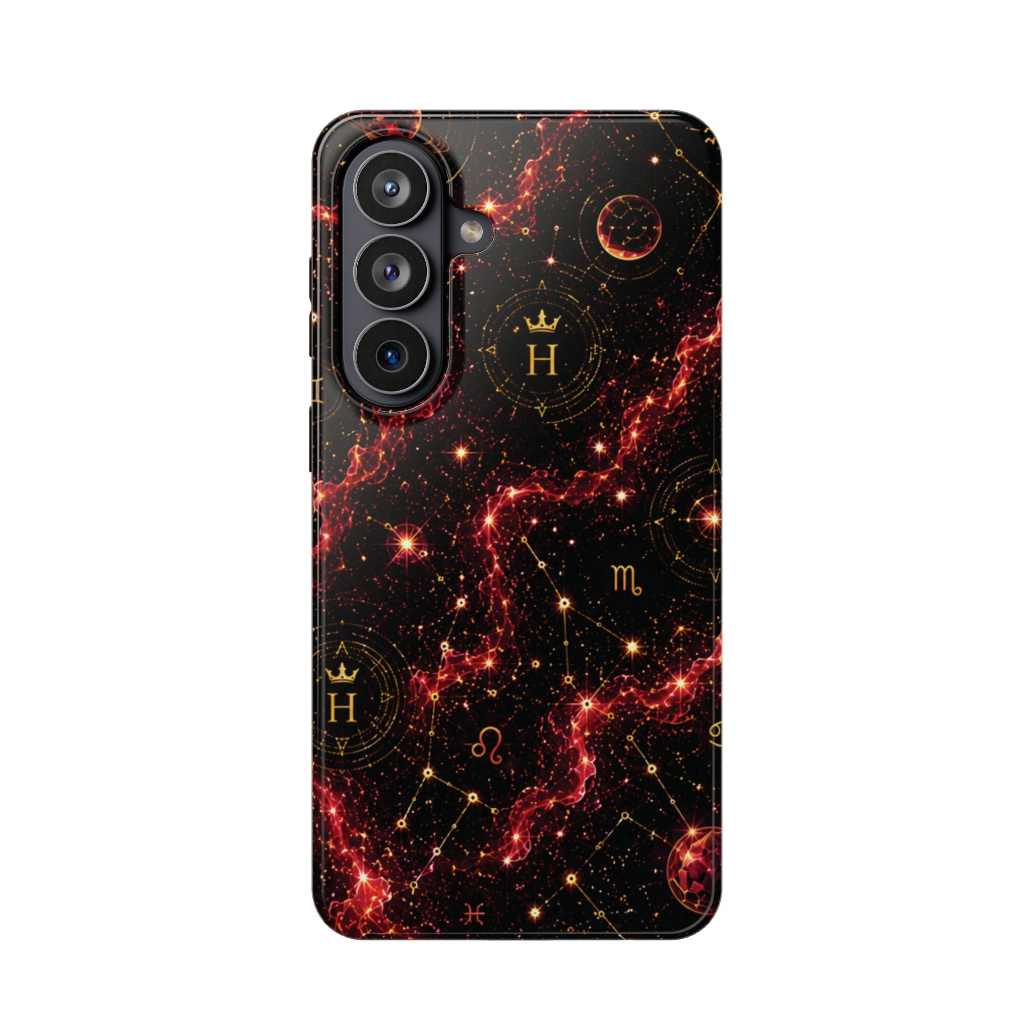 Capricorn Garnet Birthstone Phone Case — Black Magnetic Impact-Resistant
