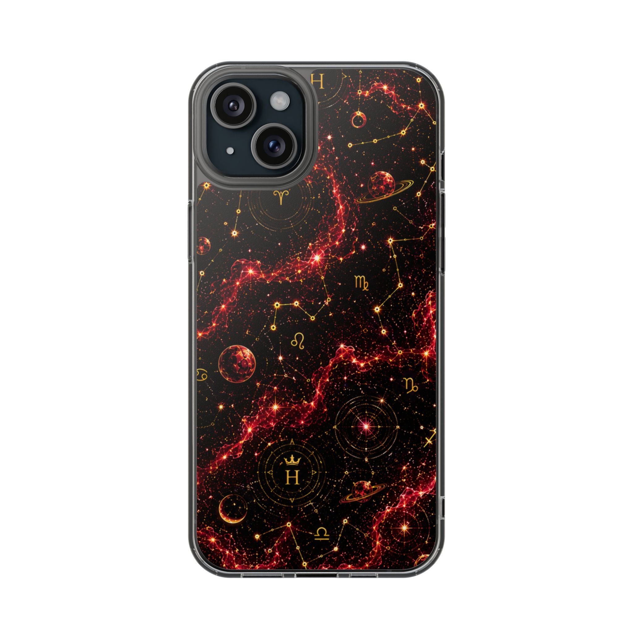Capricorn Garnet Birthstone Phone Case — Clear Magnetic Impact-Resistant