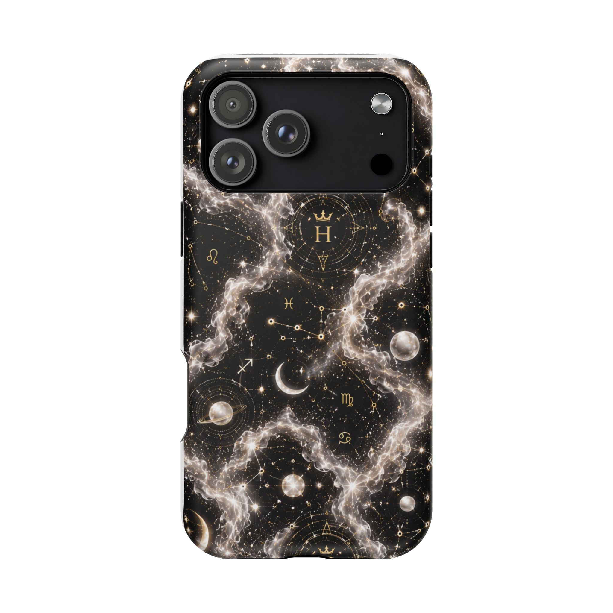 Gemini Pearl Birthstone Phone Case — Black Magnetic Impact-Resistant