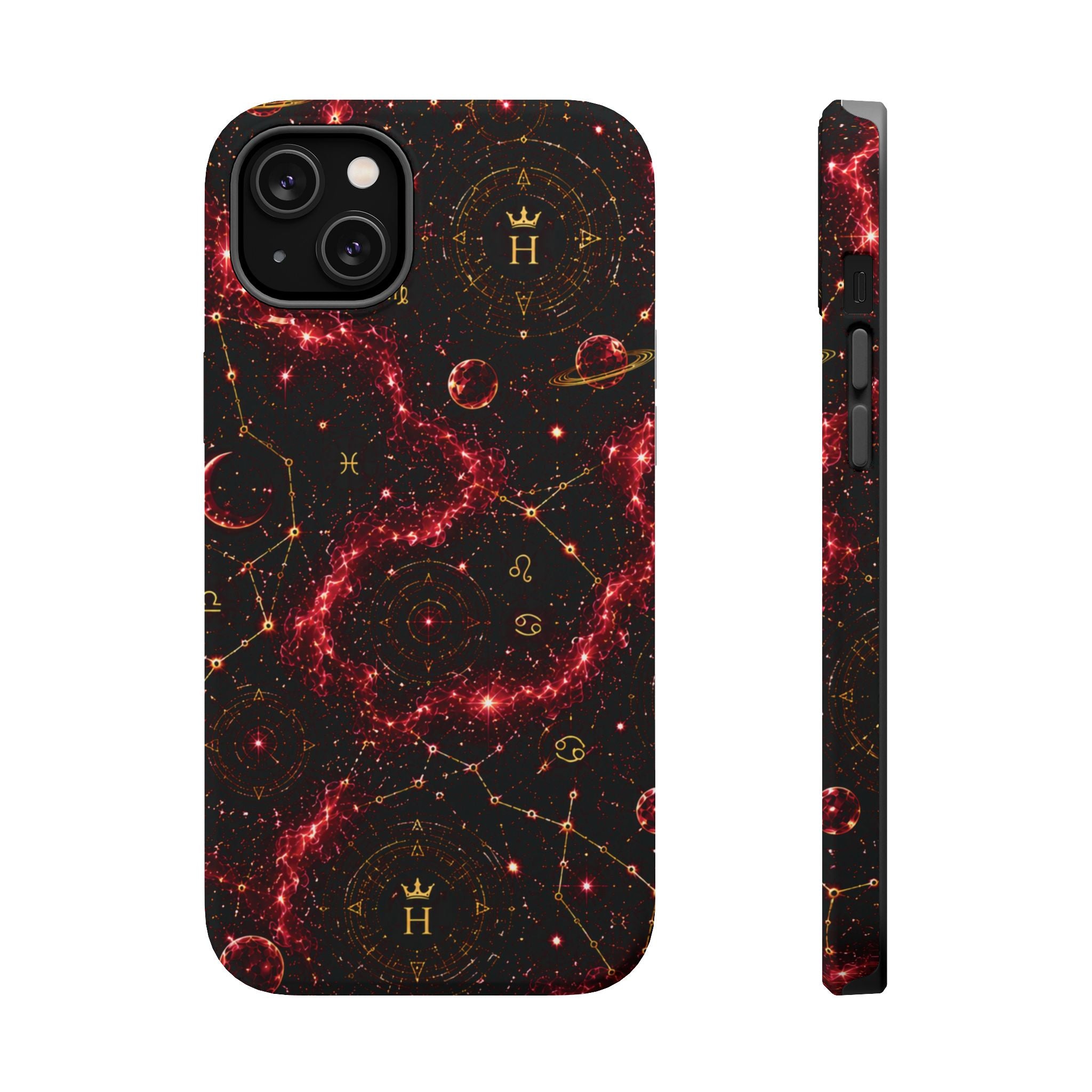 Cancer Ruby Birthstone Phone Case — Black Magnetic Impact-Resistant