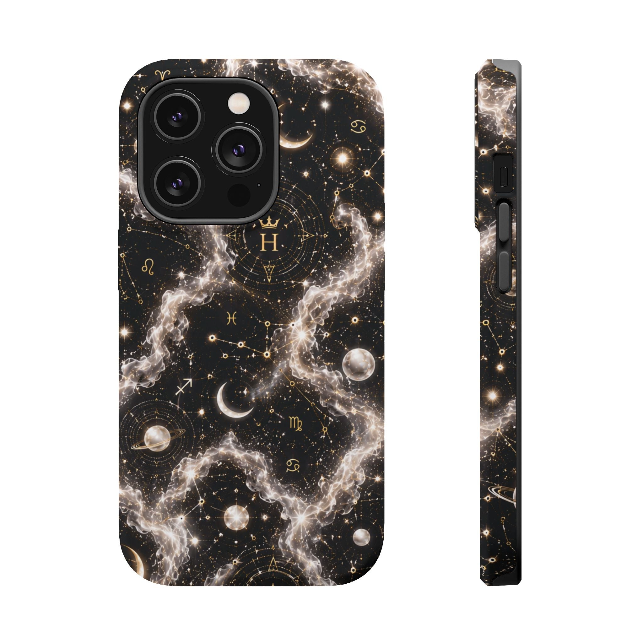 Gemini Pearl Birthstone Phone Case — Black Magnetic Impact-Resistant