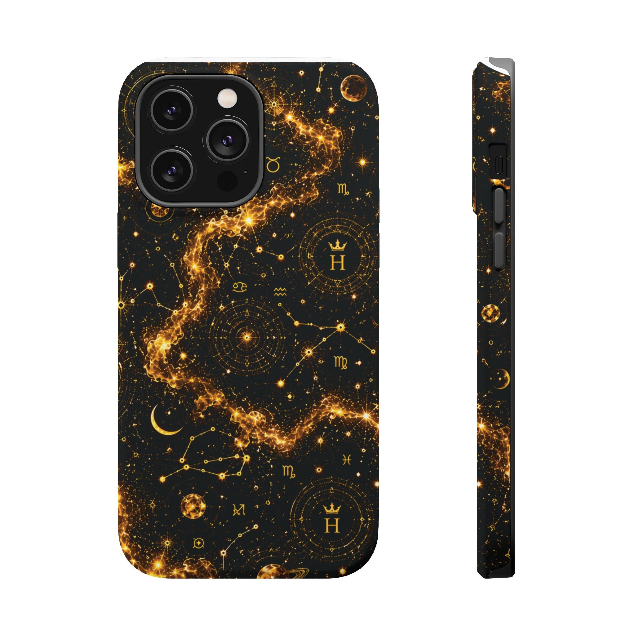 Scorpio Topaz Birthstone Phone Case — Black Magnetic Impact-Resistant