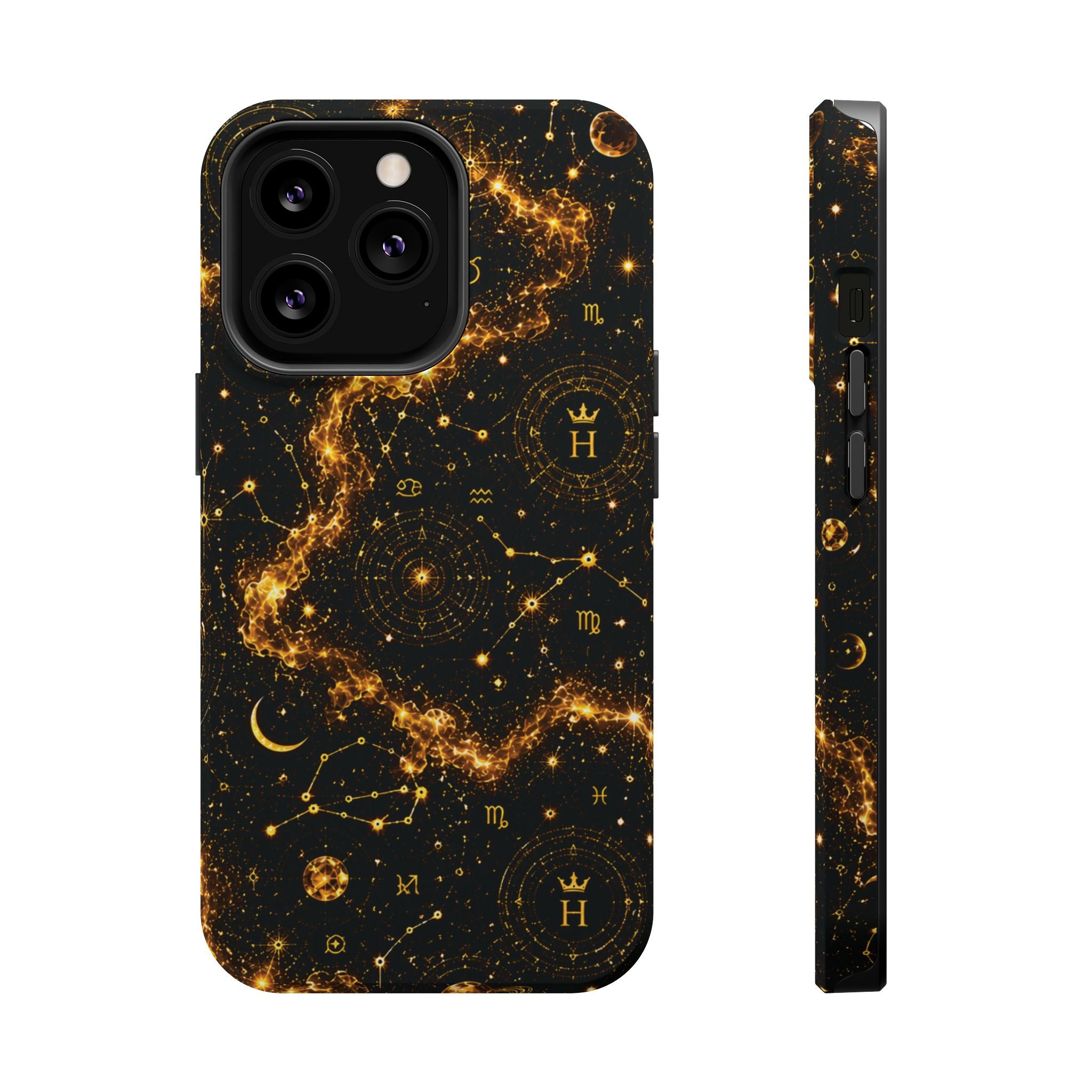 Scorpio Topaz Birthstone Phone Case — Black Magnetic Impact-Resistant