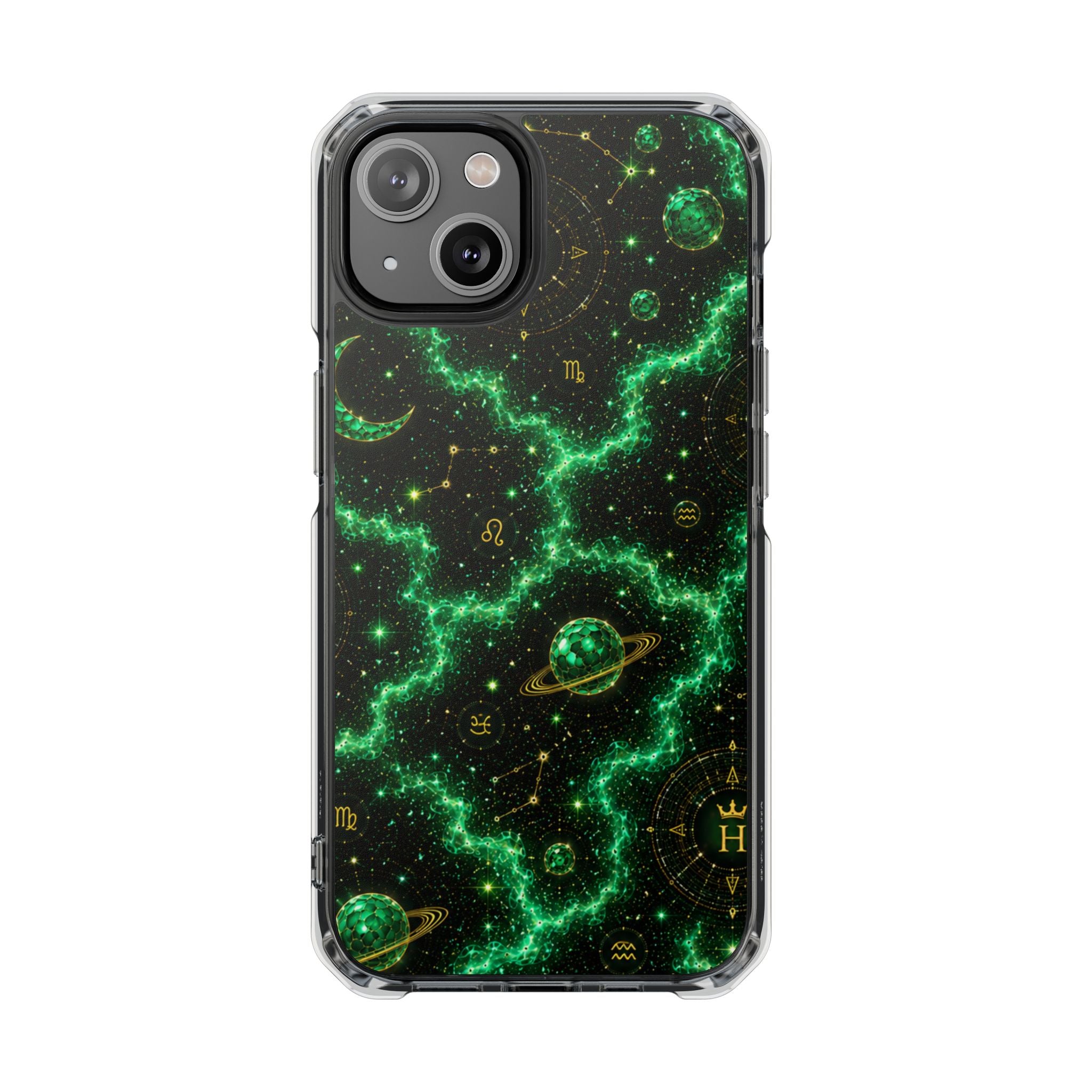 Taurus Emerald Birthstone Phone Case — Clear Magnetic Impact-Resistant