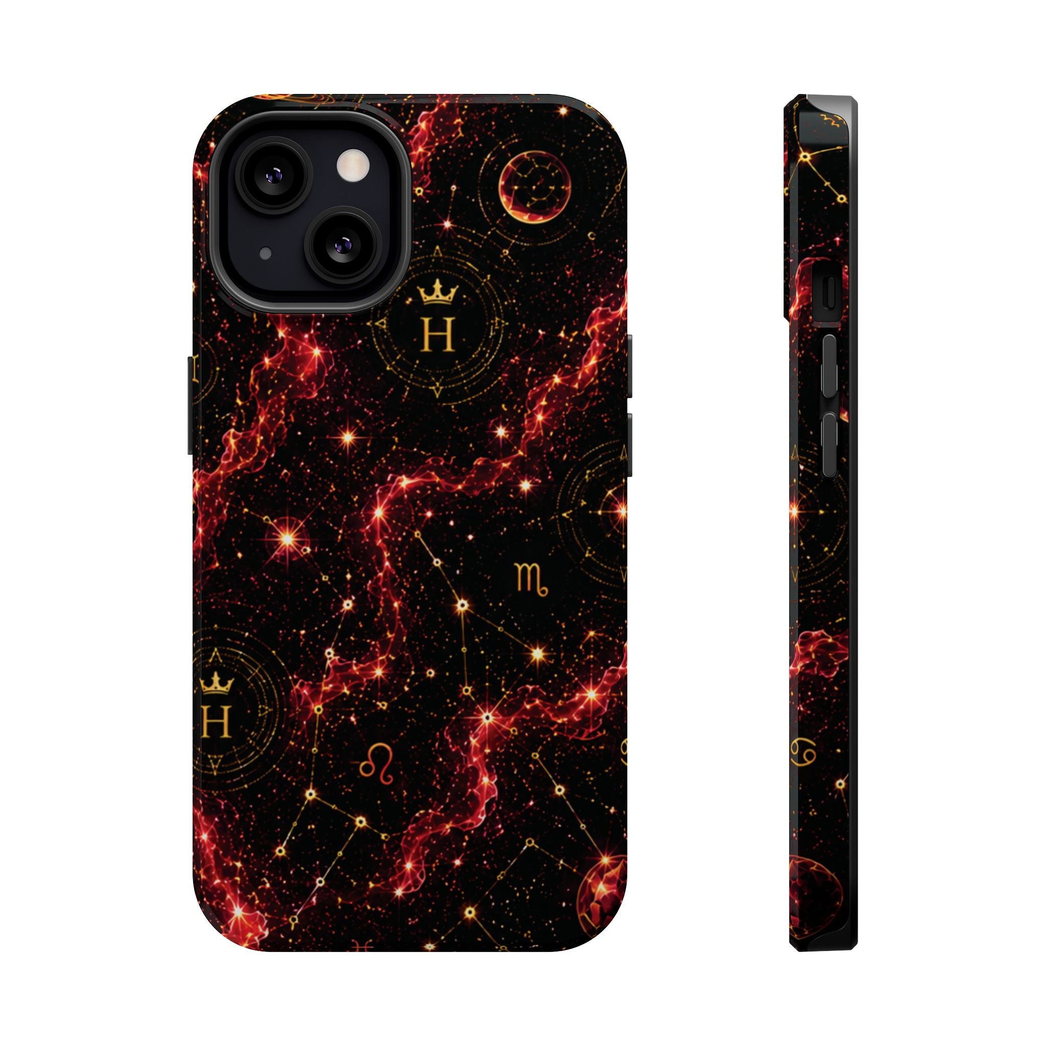 Capricorn Garnet Birthstone Phone Case — Black Magnetic Impact-Resistant