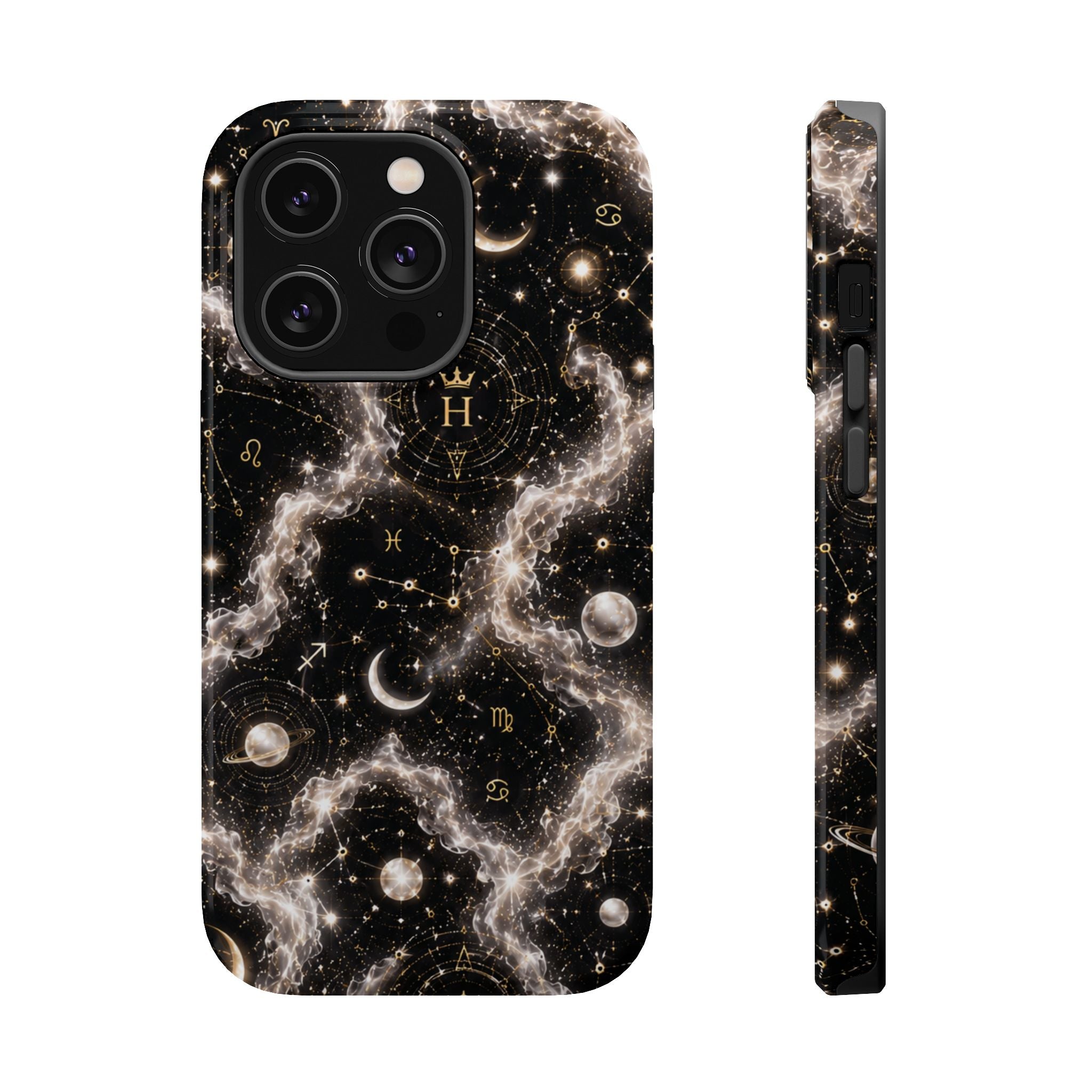 Gemini Pearl Birthstone Phone Case — Black Magnetic Impact-Resistant