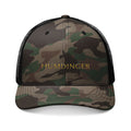 Camo Trucker Hat — Embroidered Gold Name Baseball Cap