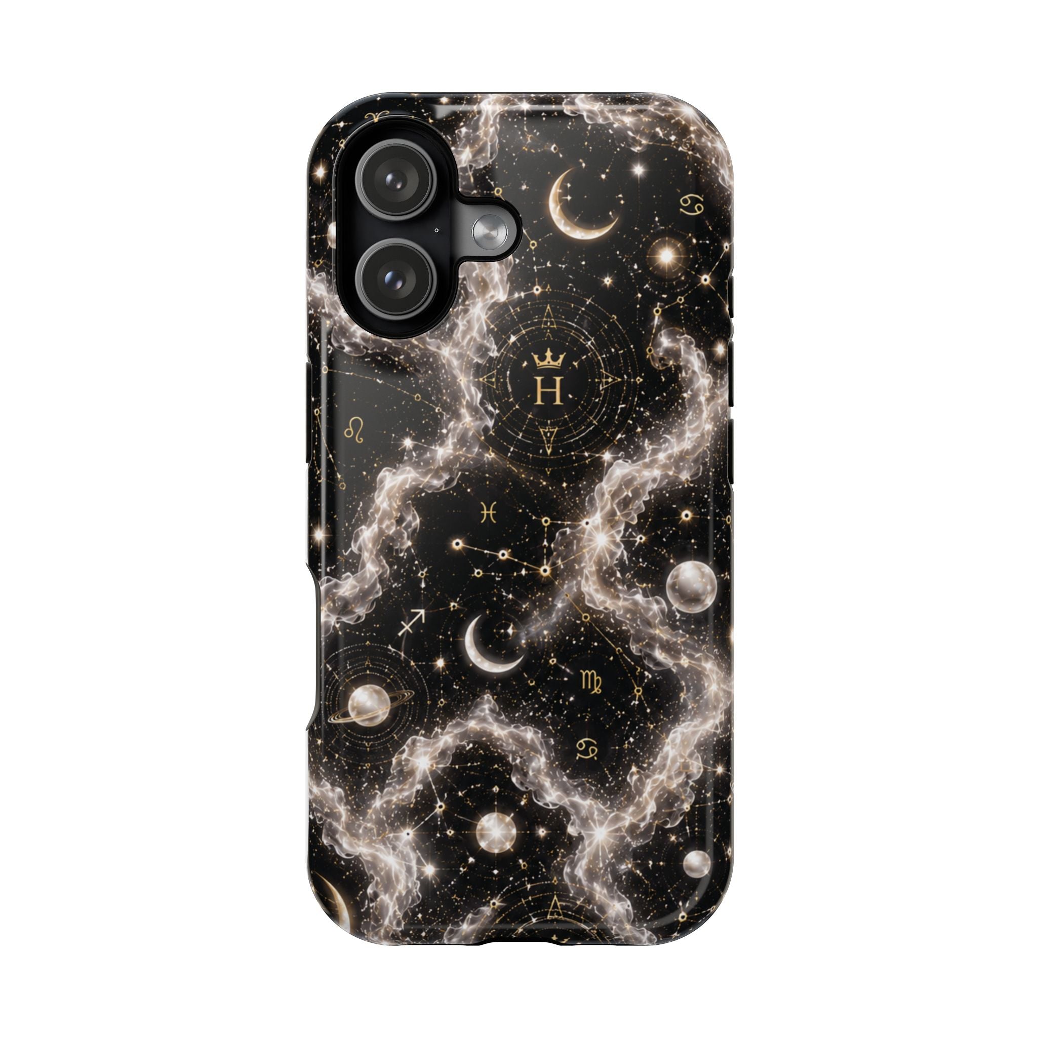 Gemini Pearl Birthstone Phone Case — Black Magnetic Impact-Resistant