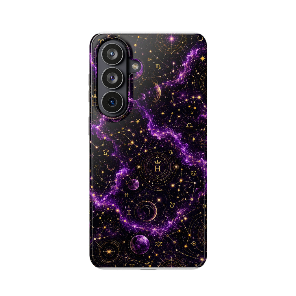 Aquarius Amethyst Birthstone Phone Case — Black Magnetic Impact-Resistant