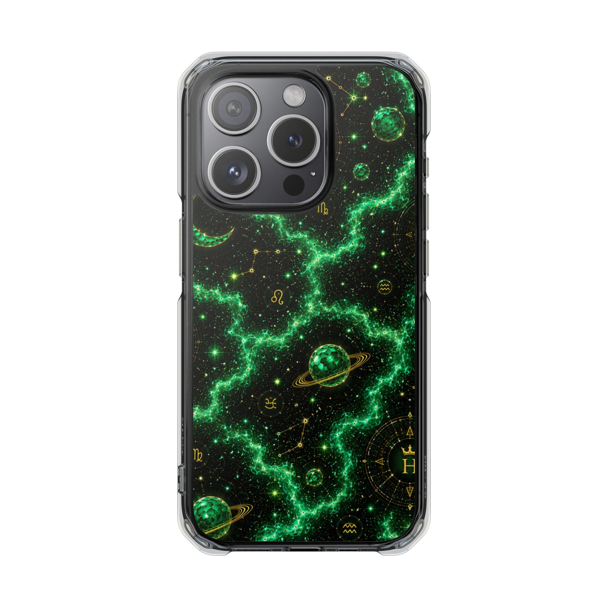 Taurus Emerald Birthstone Phone Case — Clear Magnetic Impact-Resistant
