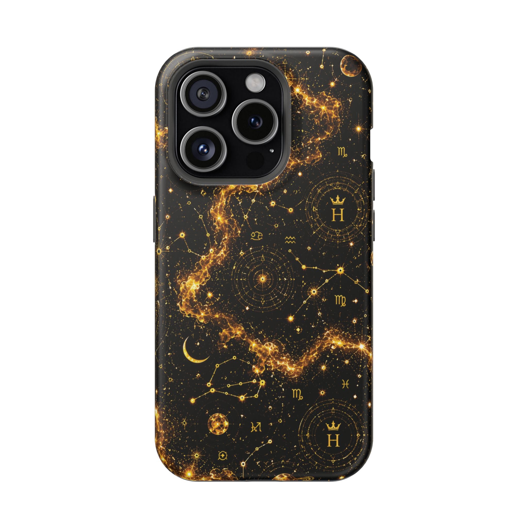 Scorpio Topaz Birthstone Phone Case — Black Magnetic Impact-Resistant