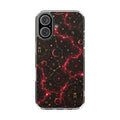 Clear Magnetic Phone Case — Red Nebula Constellation Design, Impact-Resistant