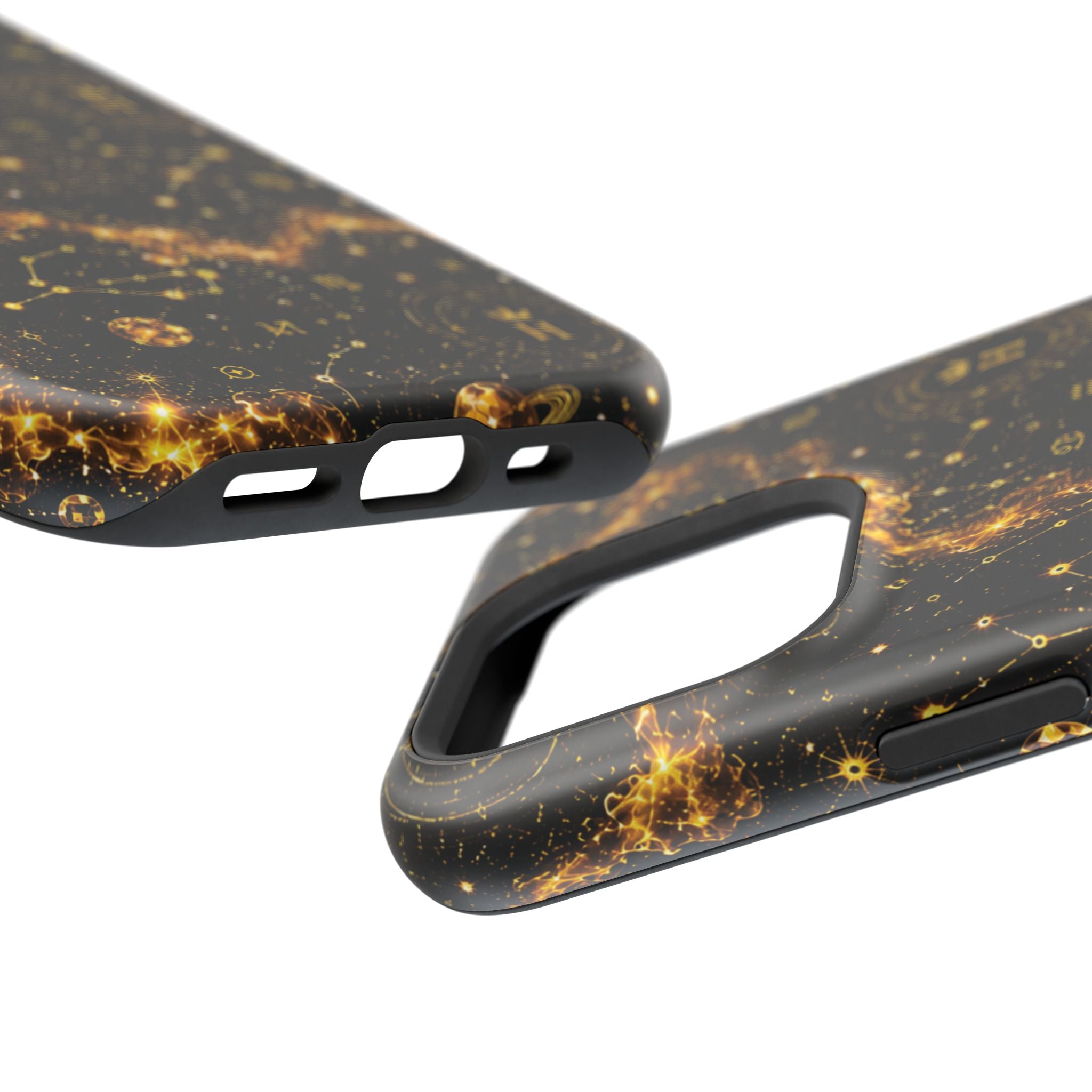 Galaxy Constellation Magnetic Phone Case — Gold Starfield Impact-Resistant