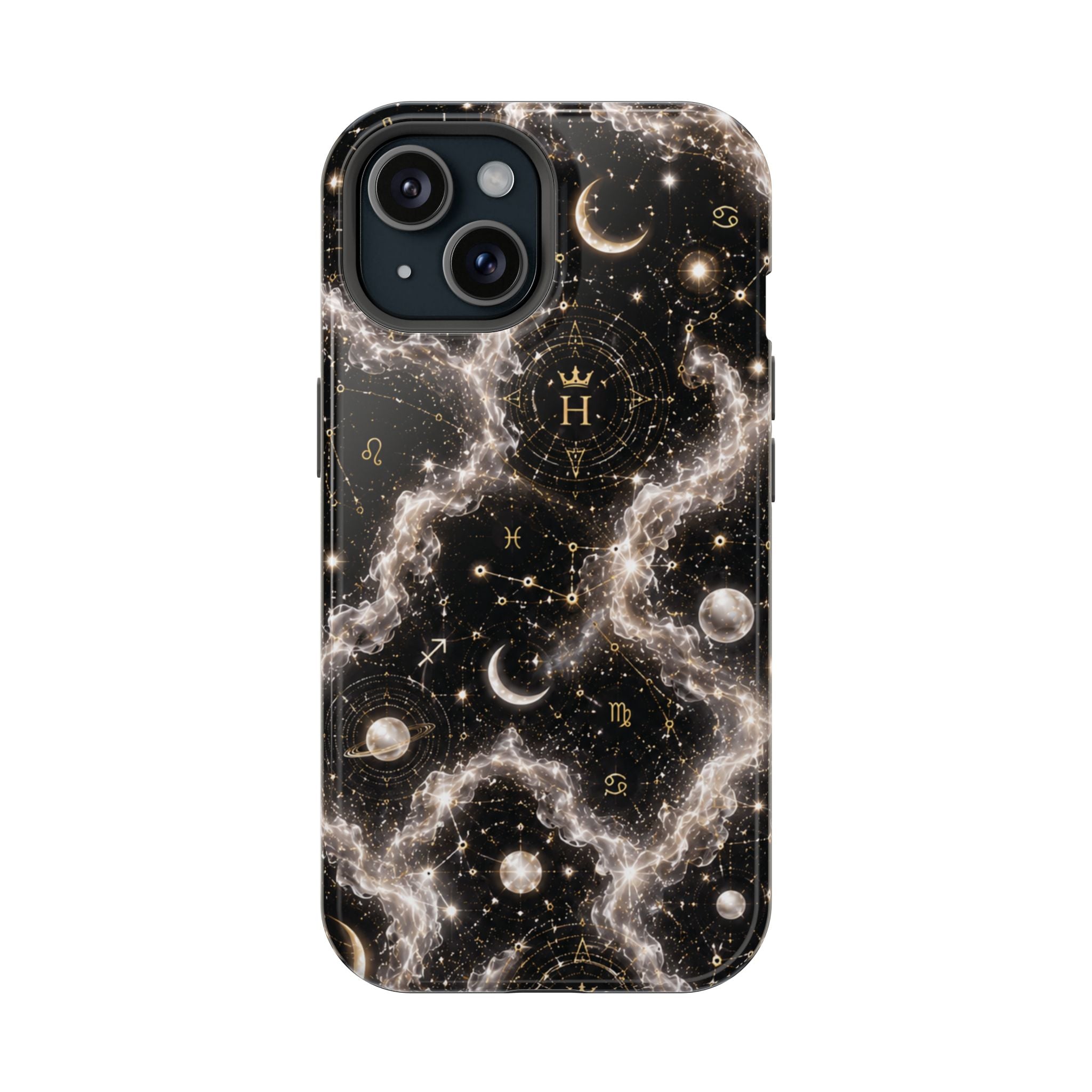 Gemini Pearl Birthstone Phone Case — Black Magnetic Impact-Resistant