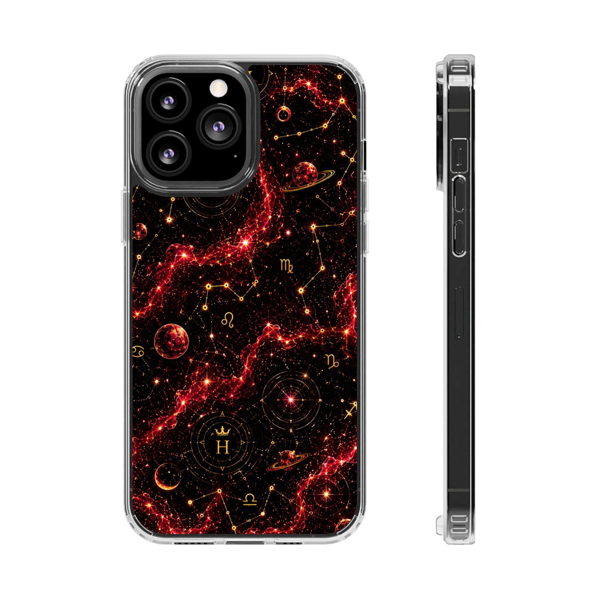 Capricorn Garnet Birthstone Phone Case — Clear Magnetic Impact-Resistant