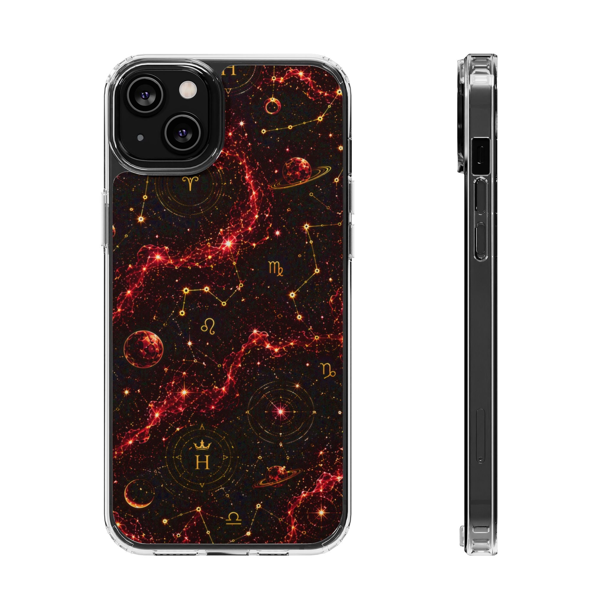 Capricorn Garnet Birthstone Phone Case — Clear Magnetic Impact-Resistant