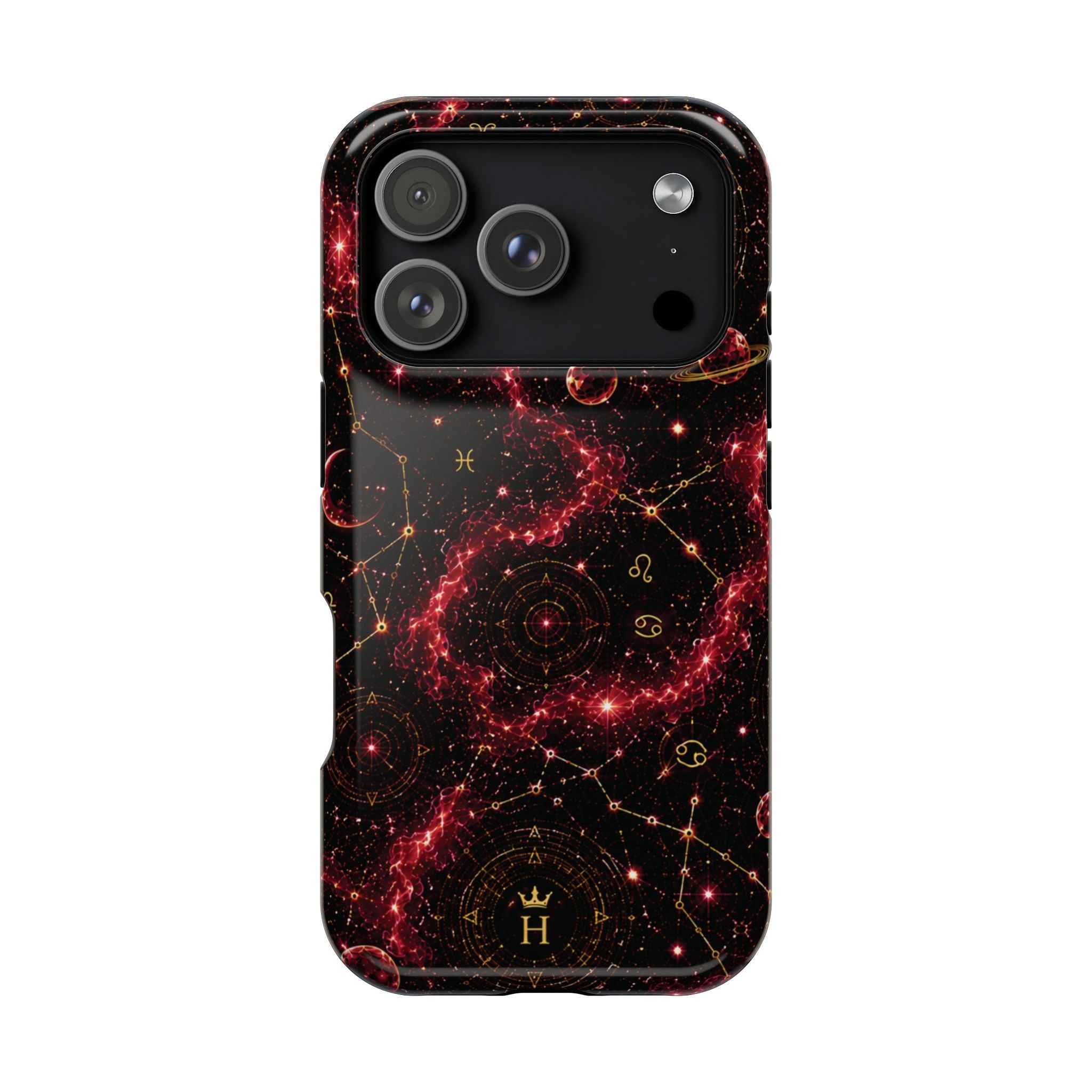 Cancer Ruby Birthstone Phone Case — Black Magnetic Impact-Resistant