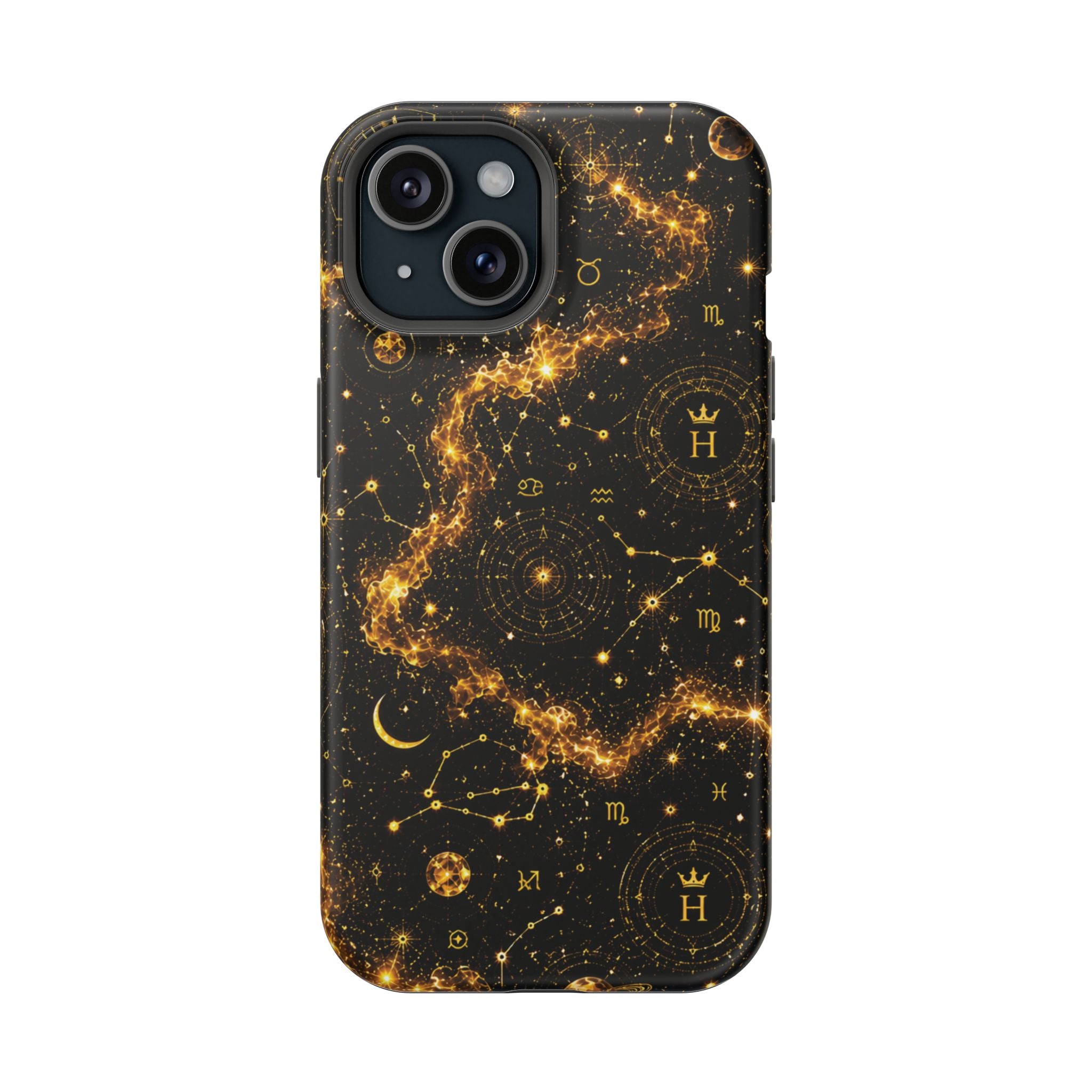 Scorpio Topaz Birthstone Phone Case — Black Magnetic Impact-Resistant