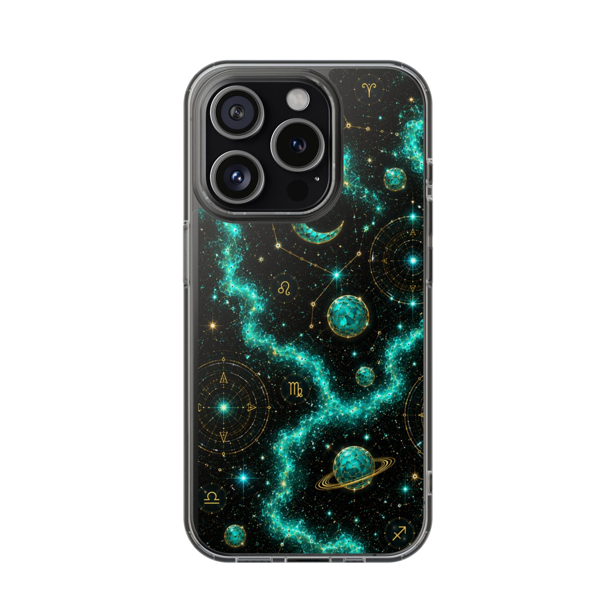 Pisces Aquamarine Birthstone Phone Case — Clear Magnetic Impact-Resistant