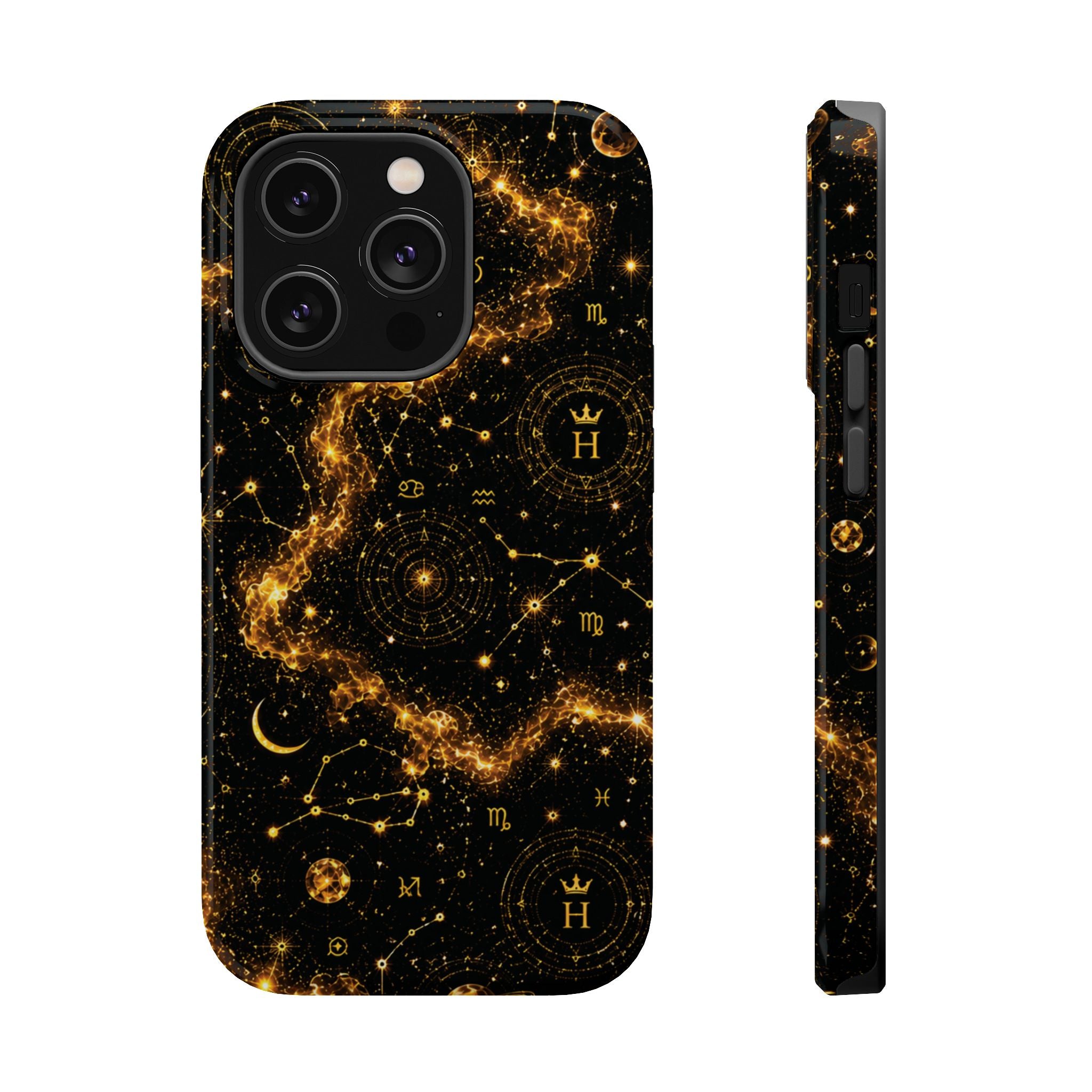 Scorpio Topaz Birthstone Phone Case — Black Magnetic Impact-Resistant