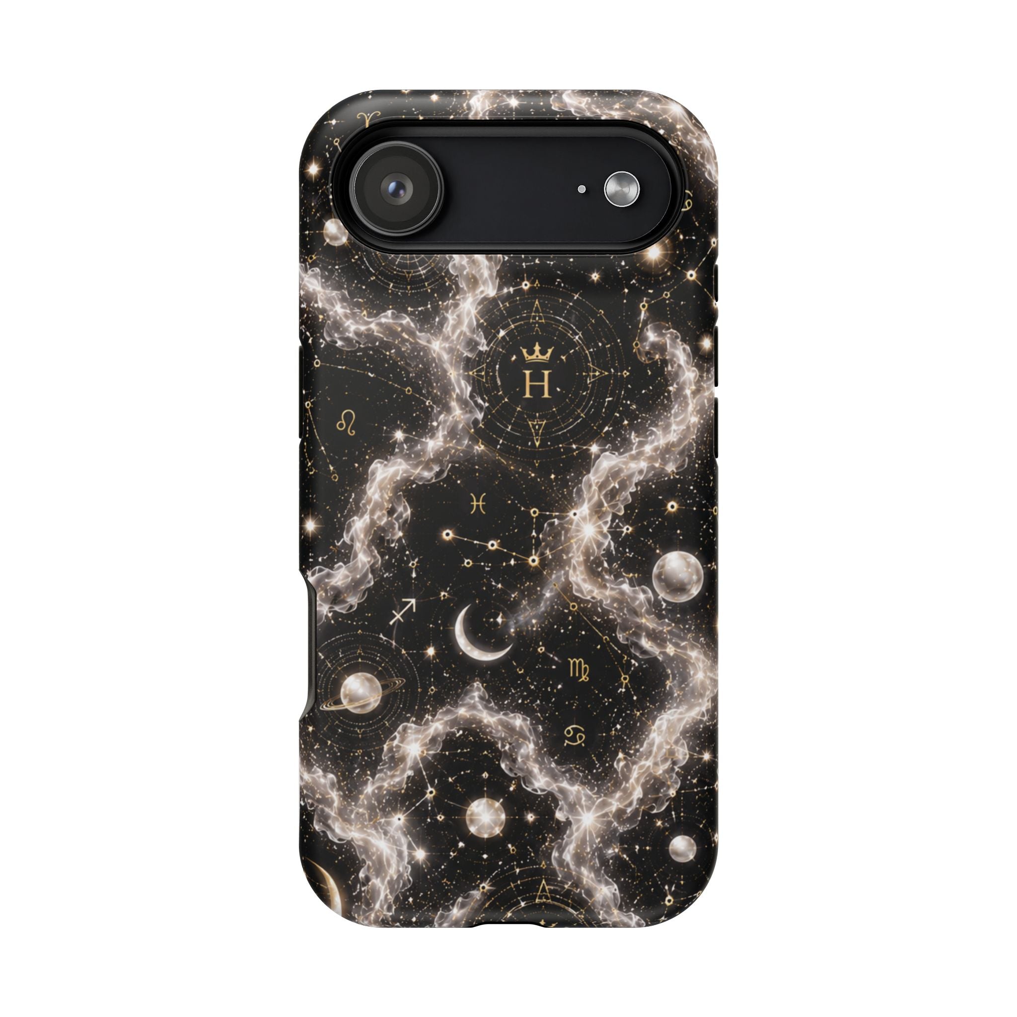 Gemini Pearl Birthstone Phone Case — Black Magnetic Impact-Resistant
