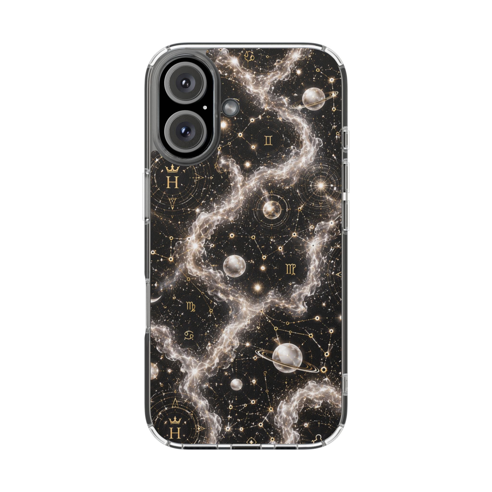 Cosmic Zodiac Clear Magnetic Phone Case — Impact-Resistant Astrological Design