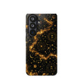Galaxy Constellation Magnetic Phone Case — Gold Starfield Impact-Resistant
