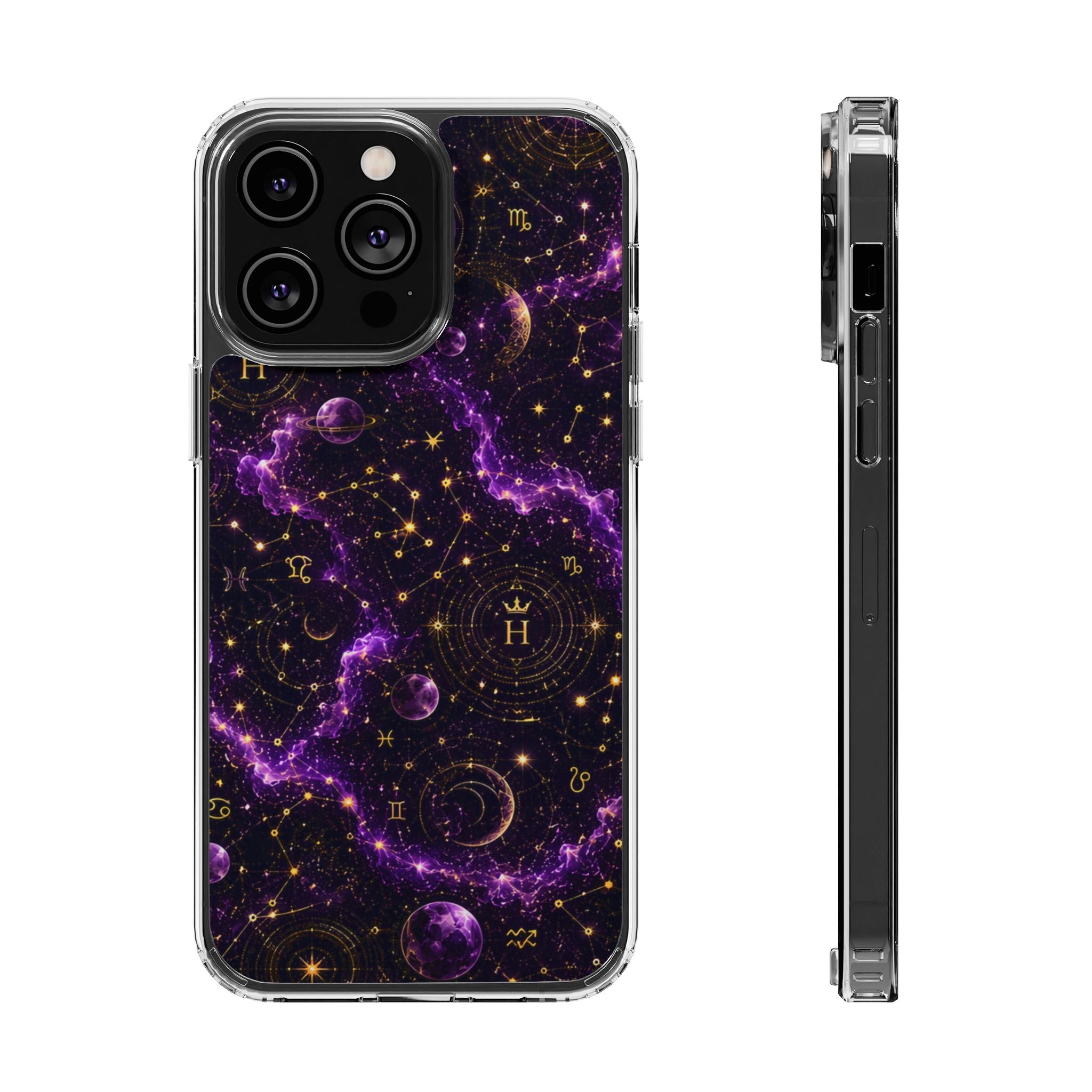 Aquarius Amethyst Birthstone Phone Case — Clear Magnetic Impact-Resistant