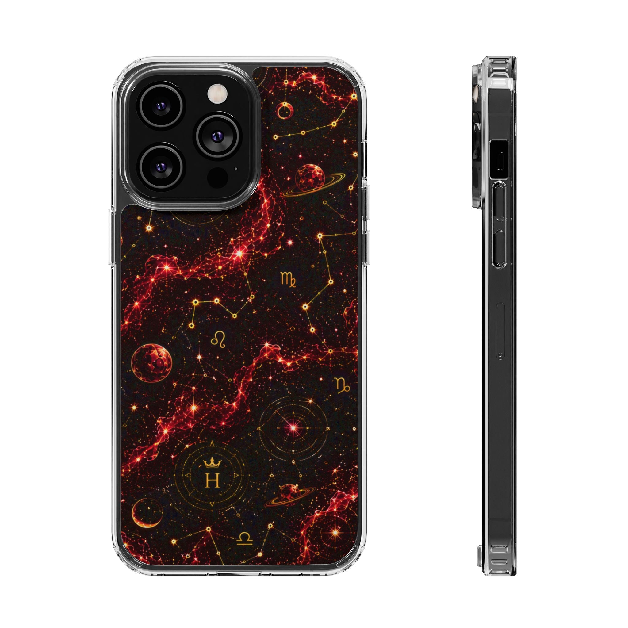 Capricorn Garnet Birthstone Phone Case — Clear Magnetic Impact-Resistant