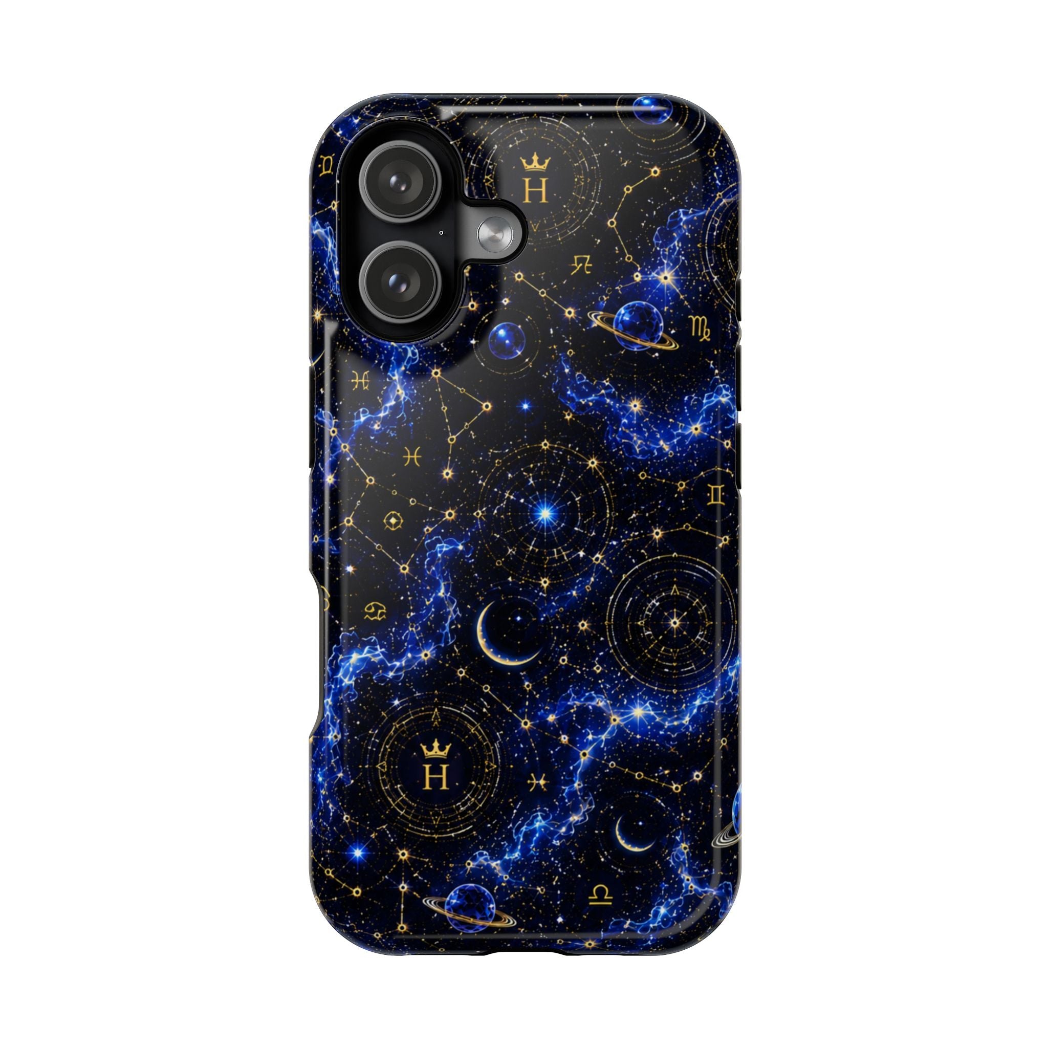 Galaxy Constellation Magnetic Impact Phone Case — Blue Nebula Zodiac Design