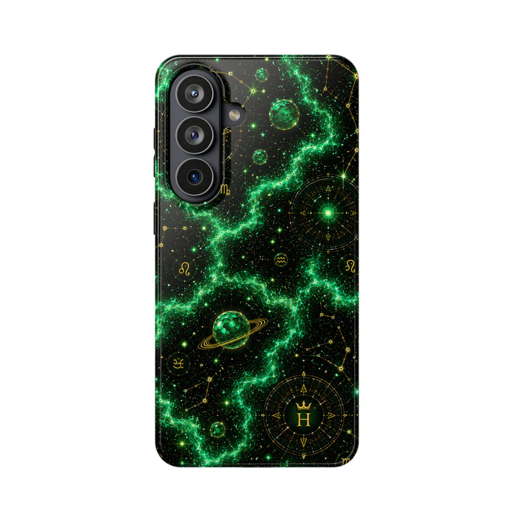 Taurus Emerald Birthstone Phone Case — Black Magnetic Impact-Resistant