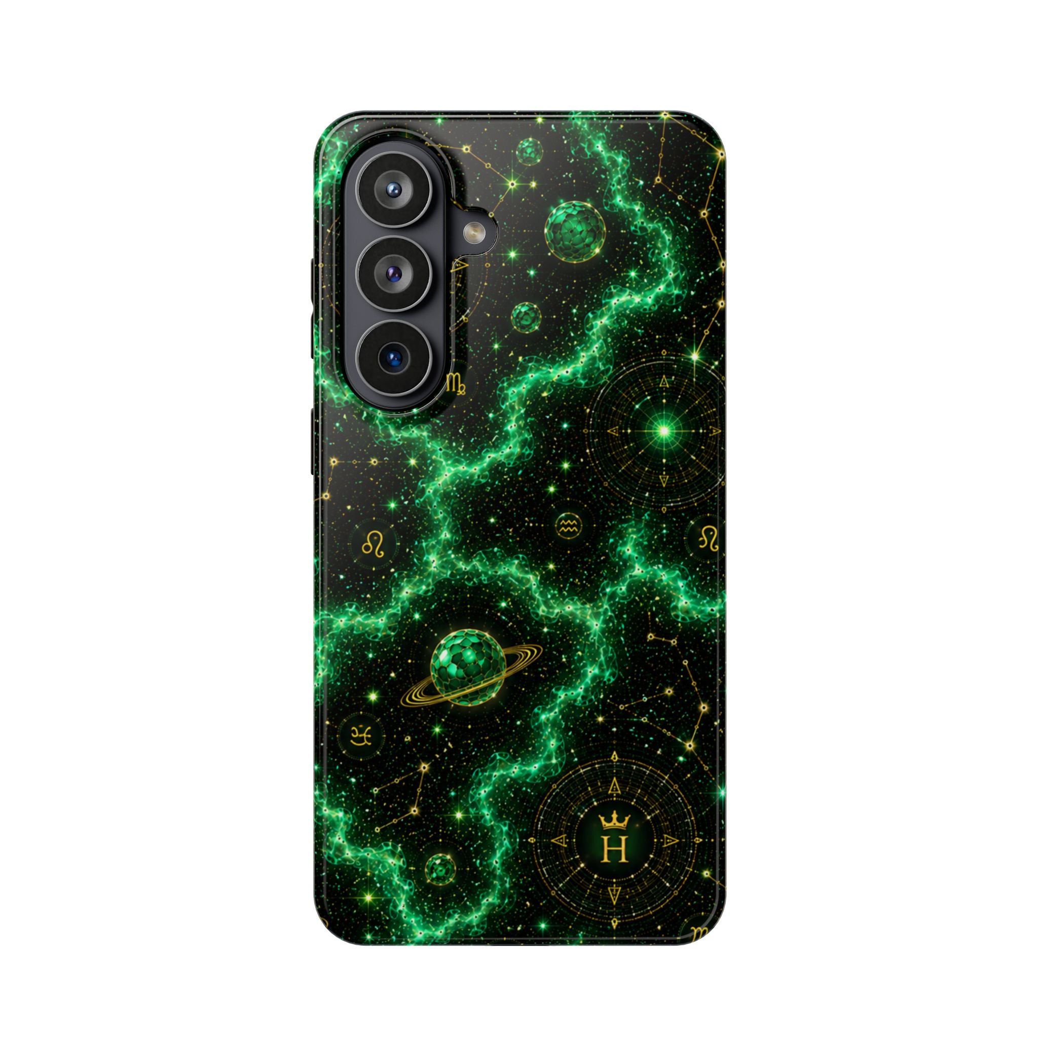 Taurus Emerald Birthstone Phone Case — Black Magnetic Impact-Resistant