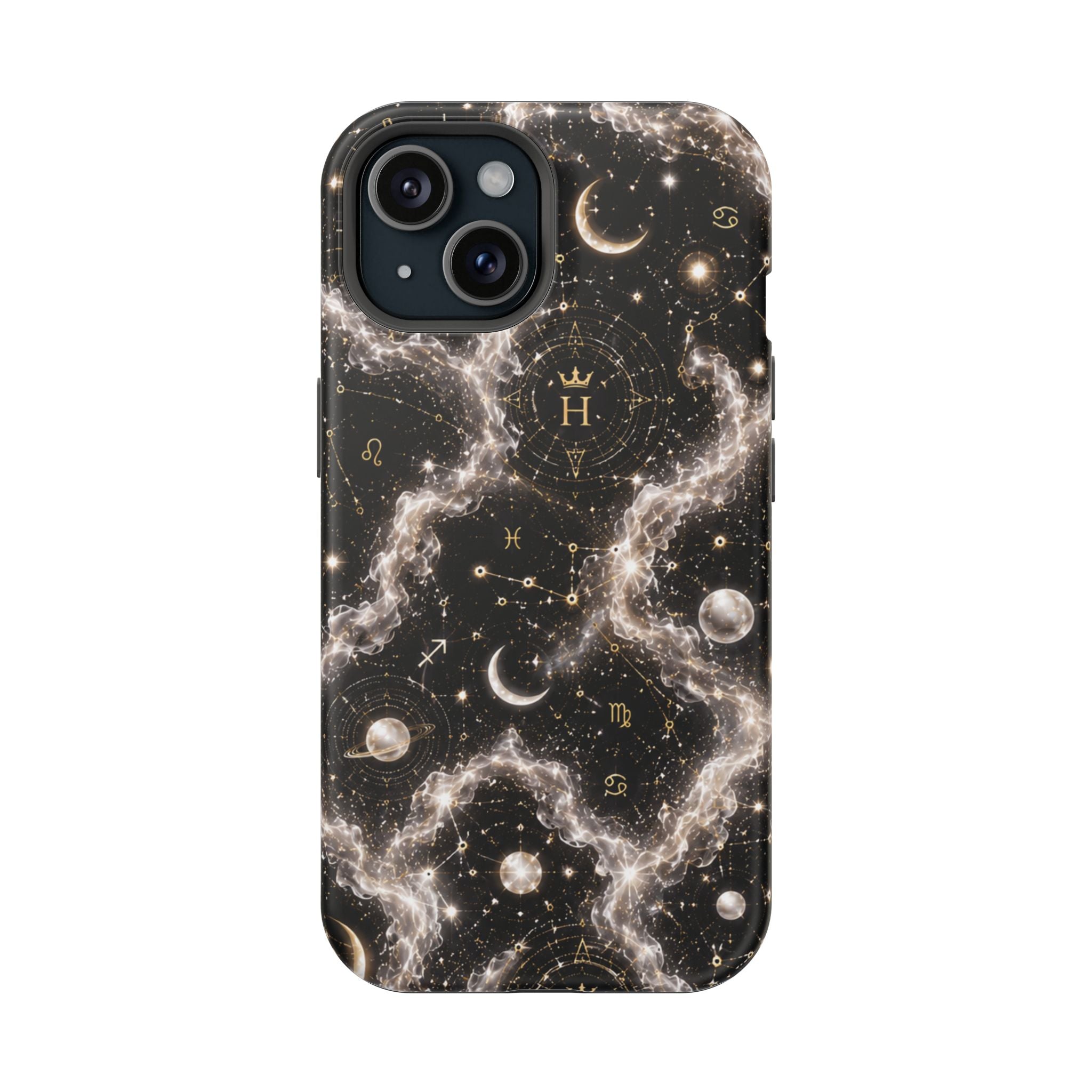 Gemini Pearl Birthstone Phone Case — Black Magnetic Impact-Resistant