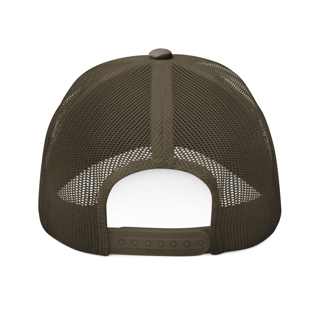 Camo Trucker Hat — Embroidered Gold Name Baseball Cap