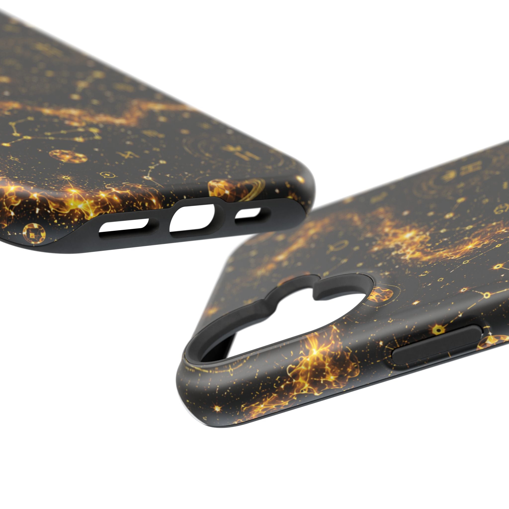 Galaxy Constellation Magnetic Phone Case — Gold Starfield Impact-Resistant