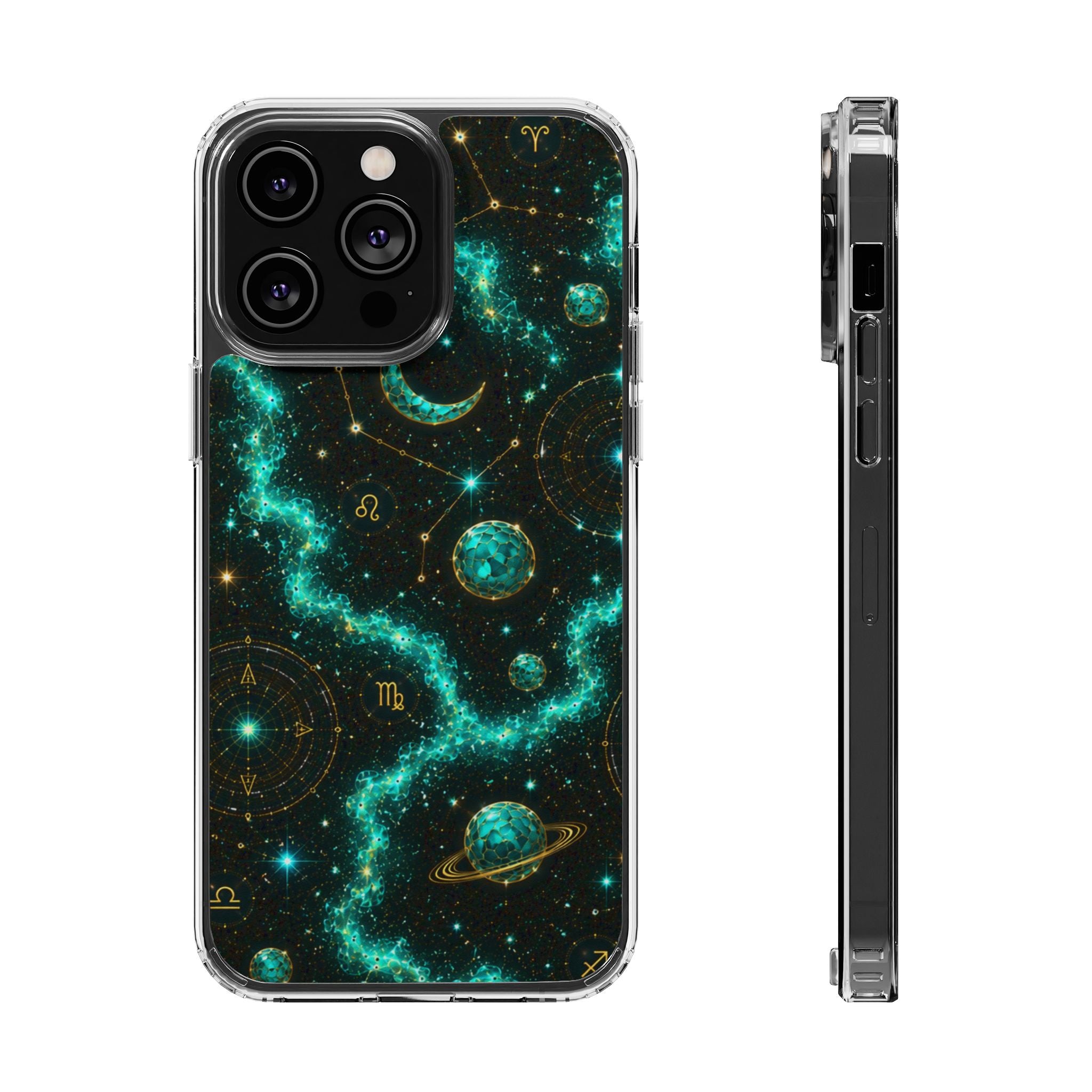 Pisces Aquamarine Birthstone Phone Case — Clear Magnetic Impact-Resistant
