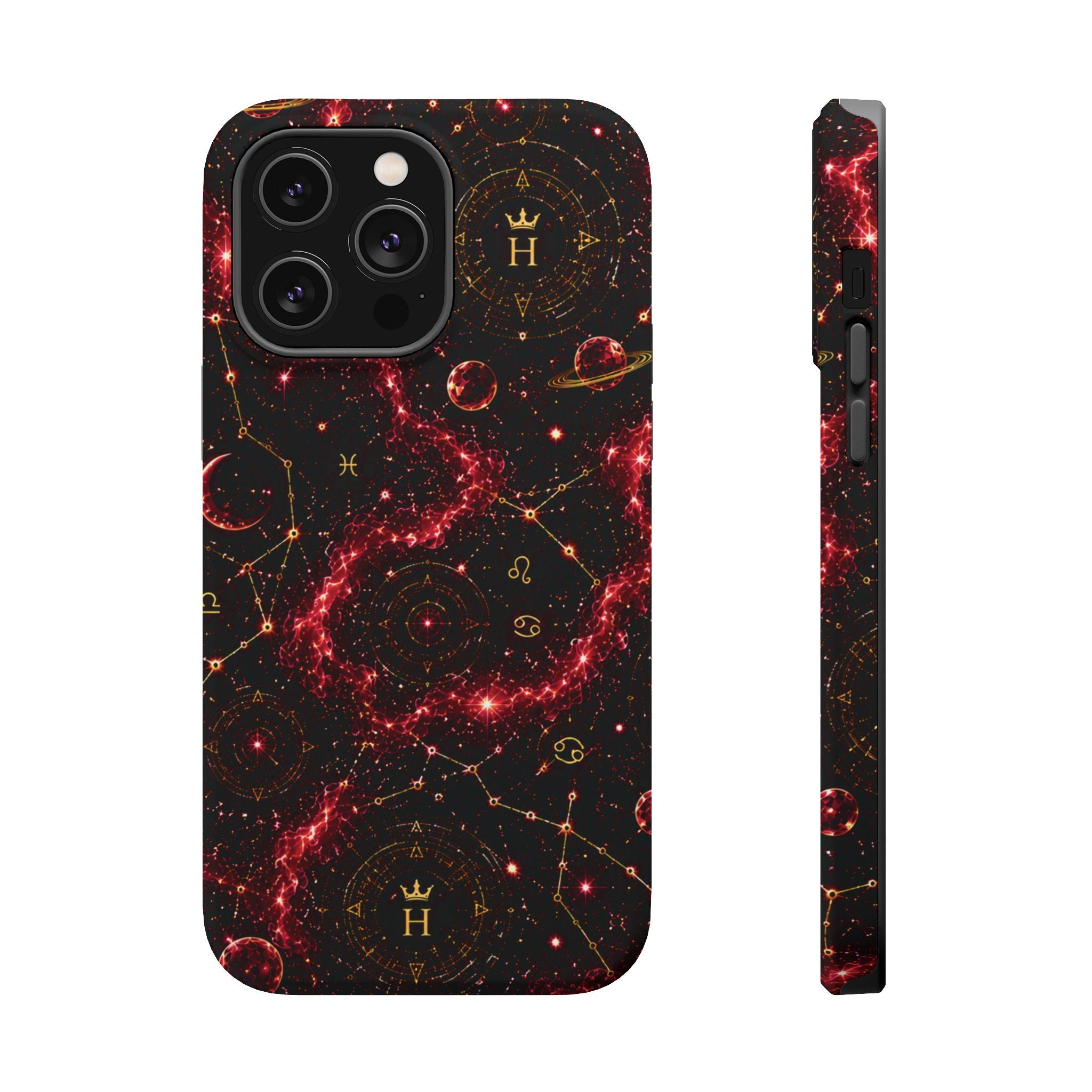 Cancer Ruby Birthstone Phone Case — Black Magnetic Impact-Resistant