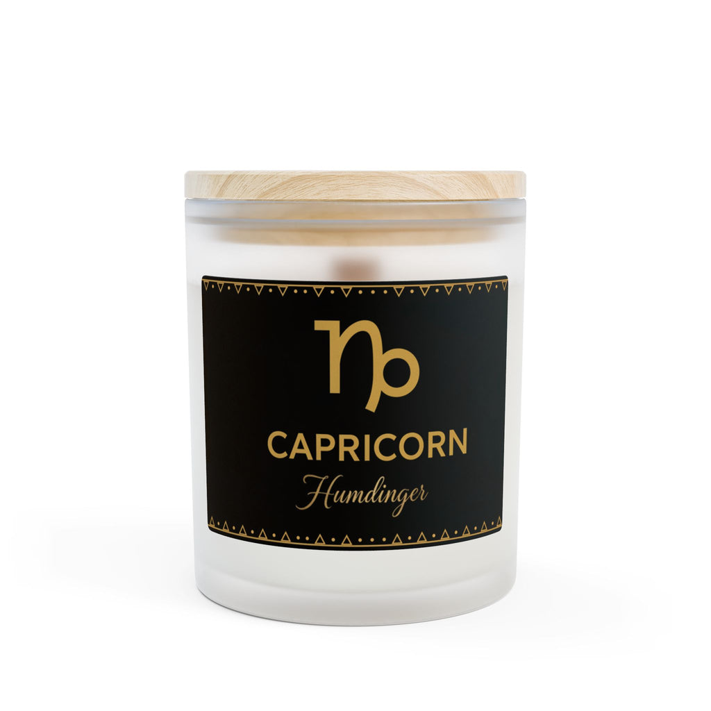 Capricorn Zodiac Frosted Glass Candle — 11oz Scented Horoscope Gift
