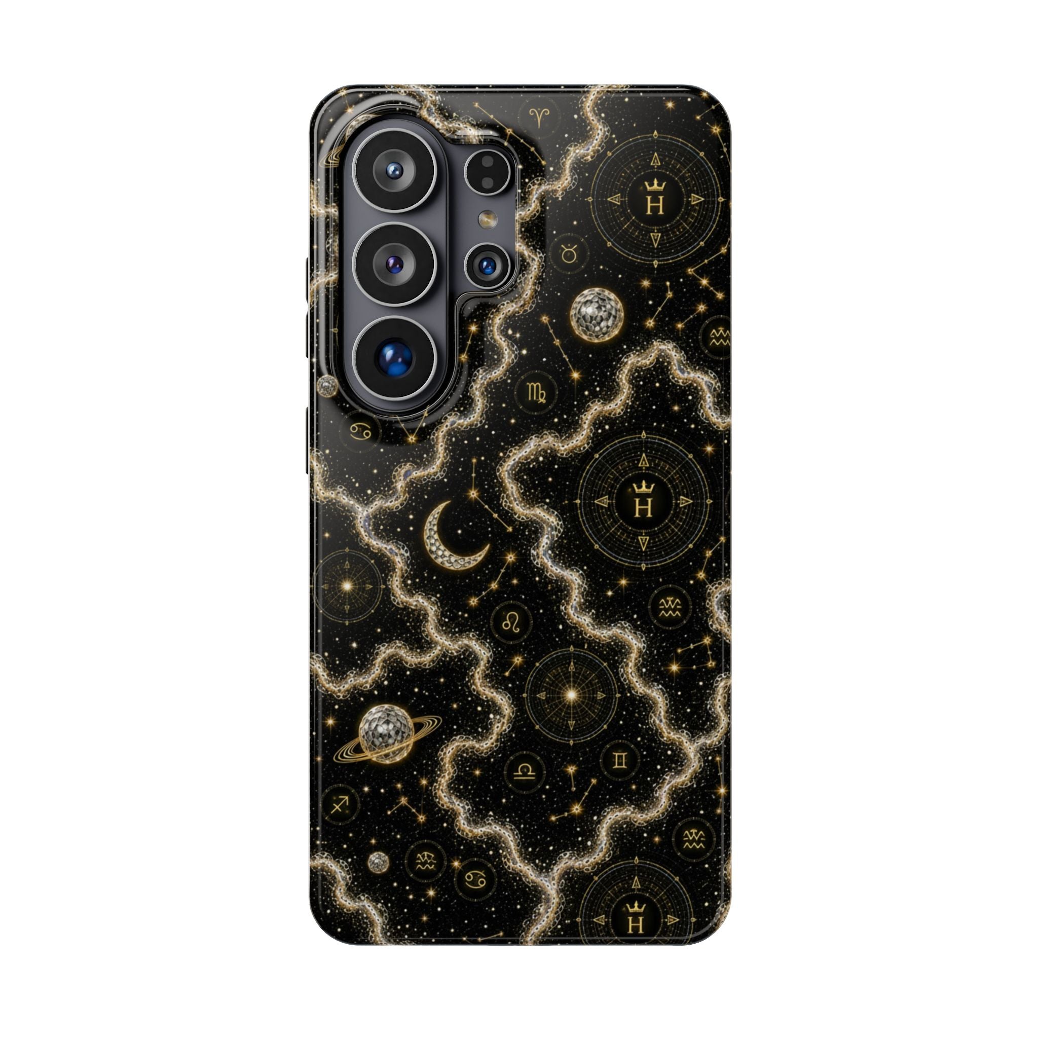 Aries Diamond Birthstone Phone Case — Black Magnetic Impact-Resistant