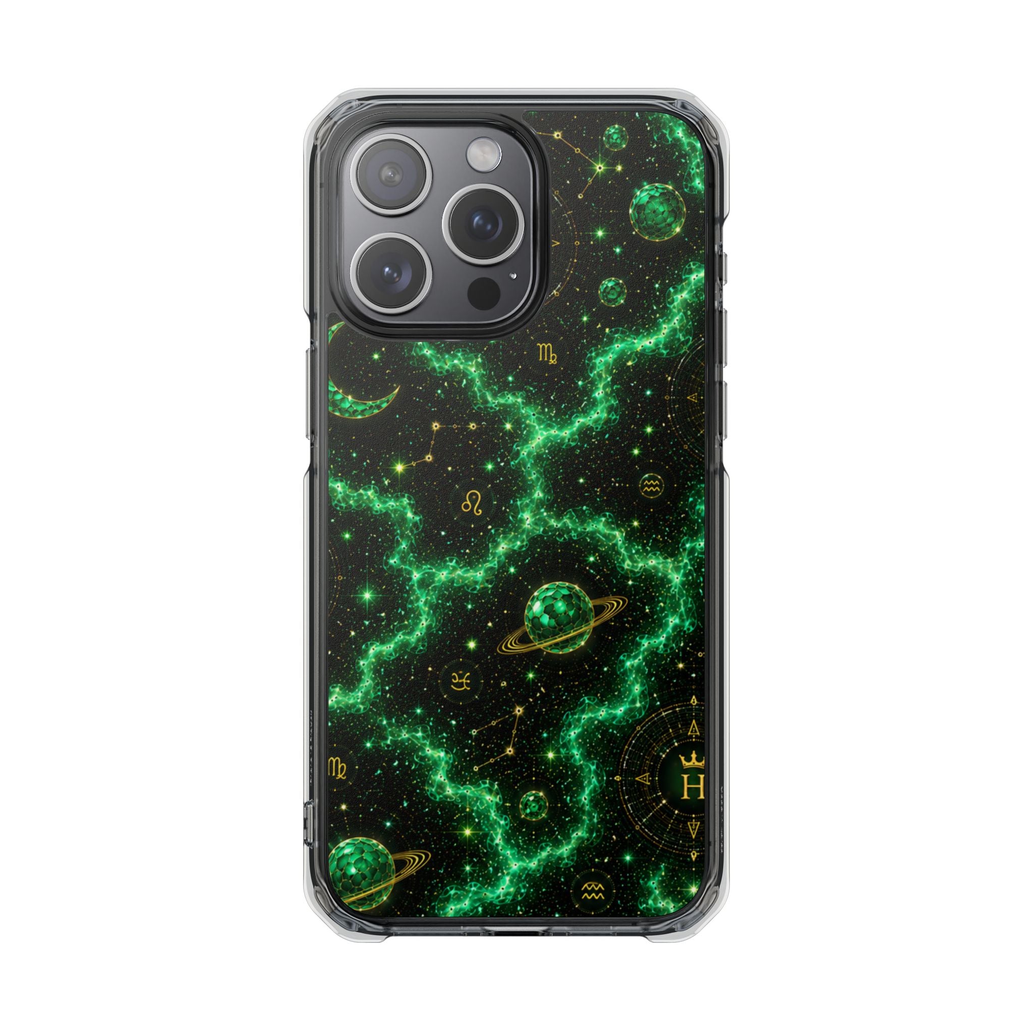 Taurus Emerald Birthstone Phone Case — Clear Magnetic Impact-Resistant