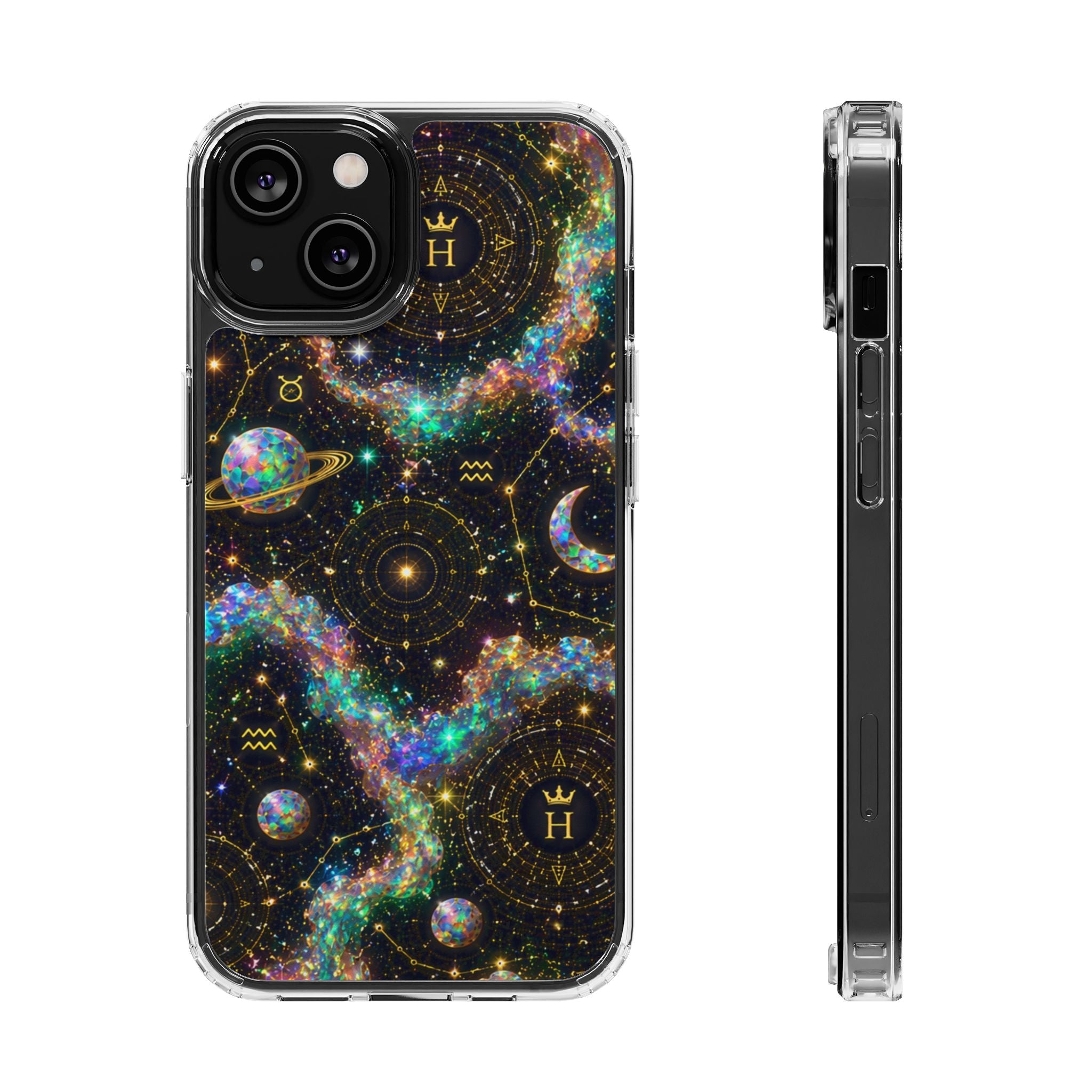 Libra Opal Birthstone Phone Case — Clear Magnetic Impact-Resistant