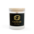 Cancer Zodiac Frosted Glass Candle — 11oz Gold Horoscope Scented Candle