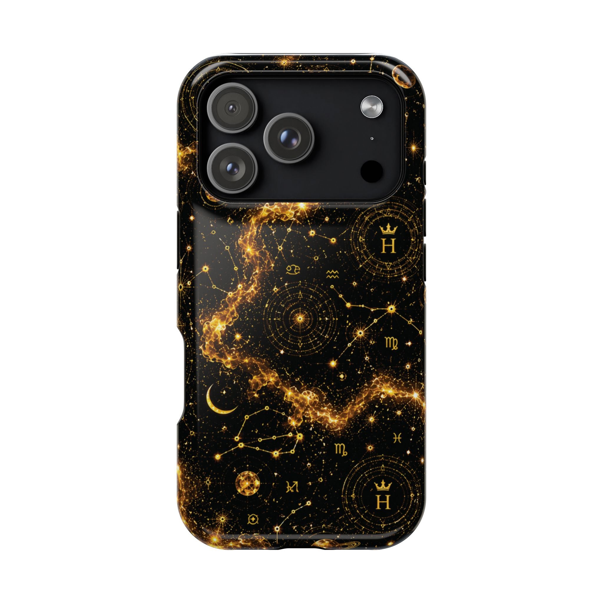Scorpio Topaz Birthstone Phone Case — Black Magnetic Impact-Resistant